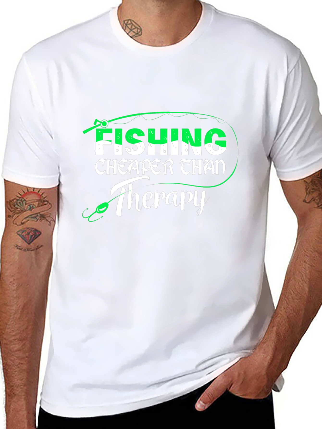 Fishing Cheaper Than Therapy Mens T-Shirt