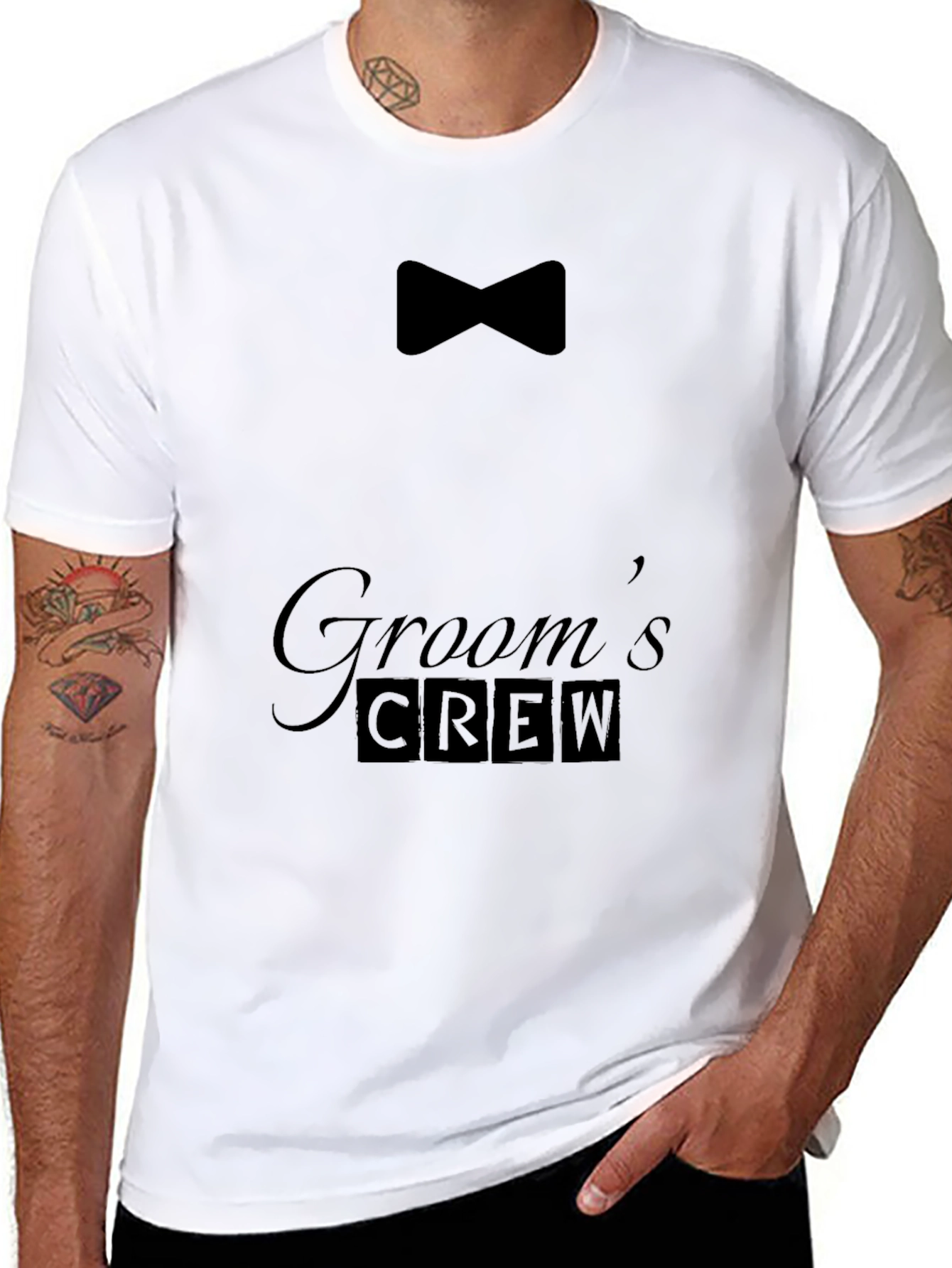 Grooms Crew Black T-Shirt