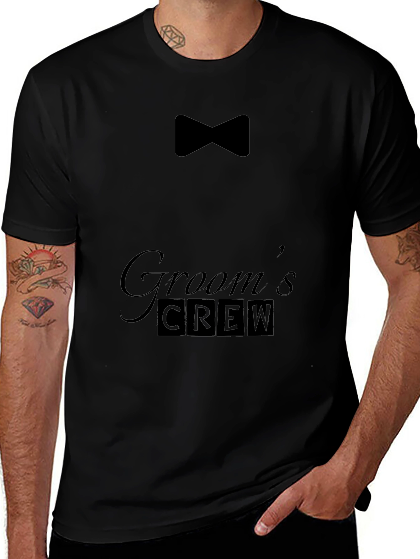 Grooms Crew Black T-Shirt