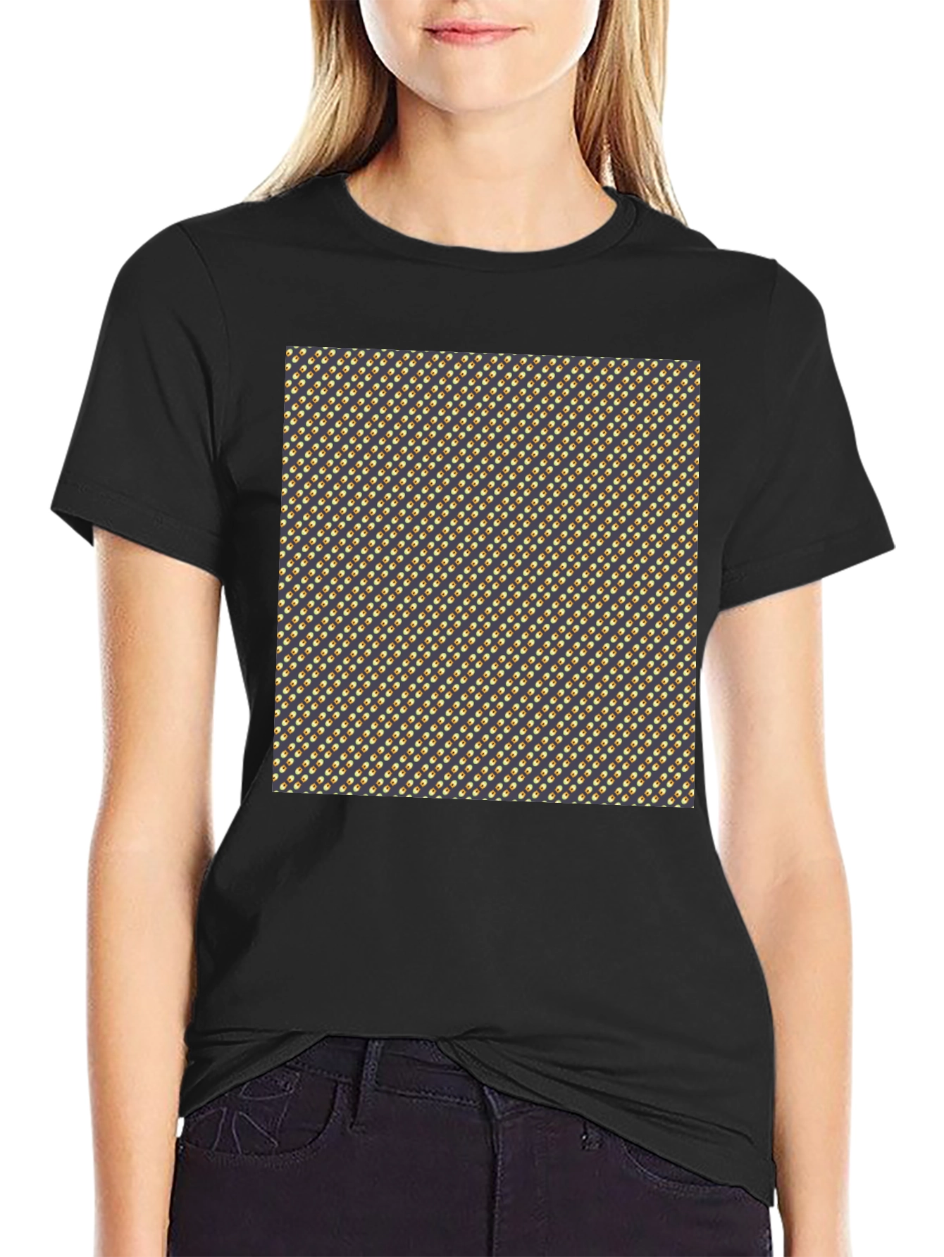 Stylish Black Tee with Unique Pattern
