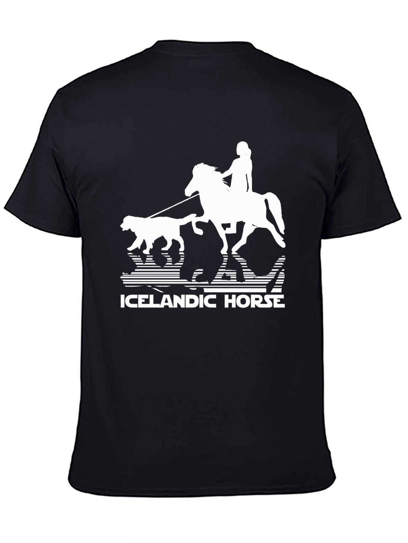 Icelandic Horse T-Shirt - Equestrian Rider Dog Design