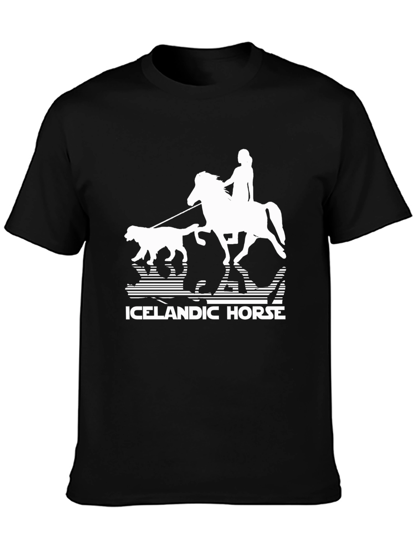 Icelandic Horse T-Shirt - Equestrian Rider Dog Design