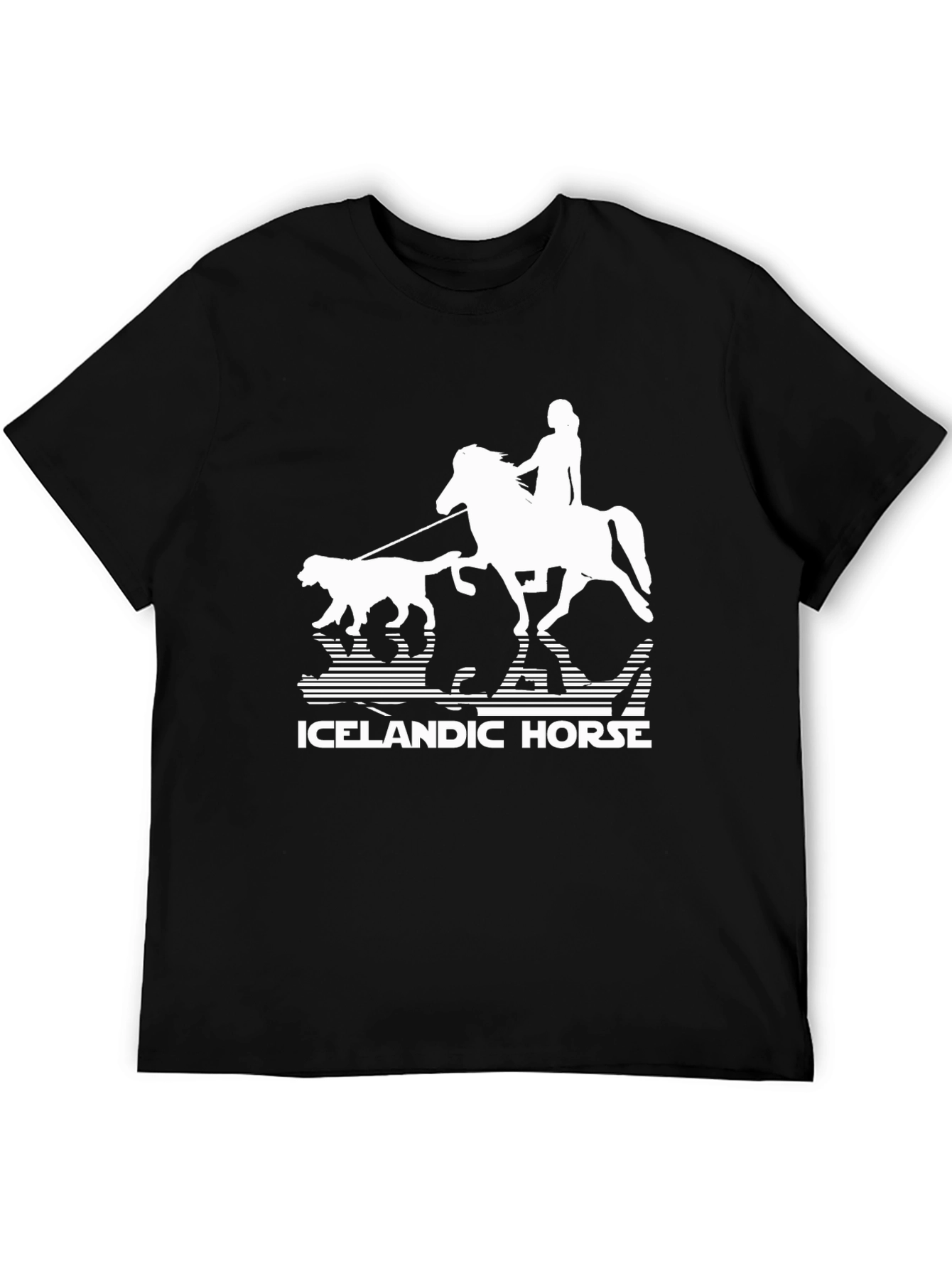 Icelandic Horse T-Shirt - Equestrian Rider Dog Design