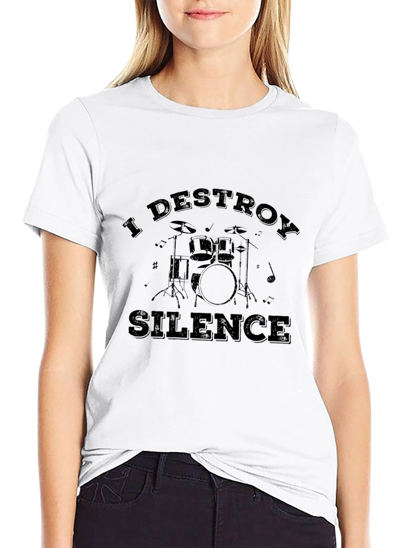 I Destroy Silence Drummer T-Shirt - Black