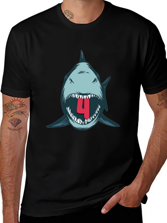 Shark Attack Birthday T-Shirt - Size 4