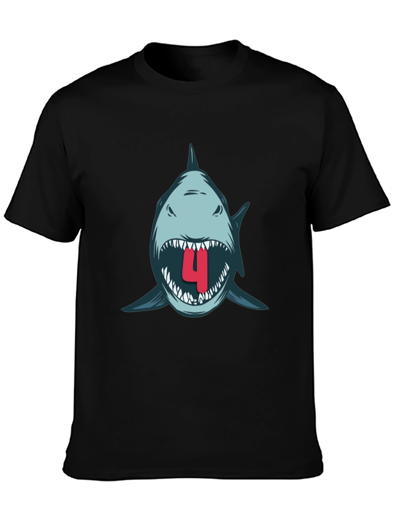 Shark Attack Birthday T-Shirt - Size 4