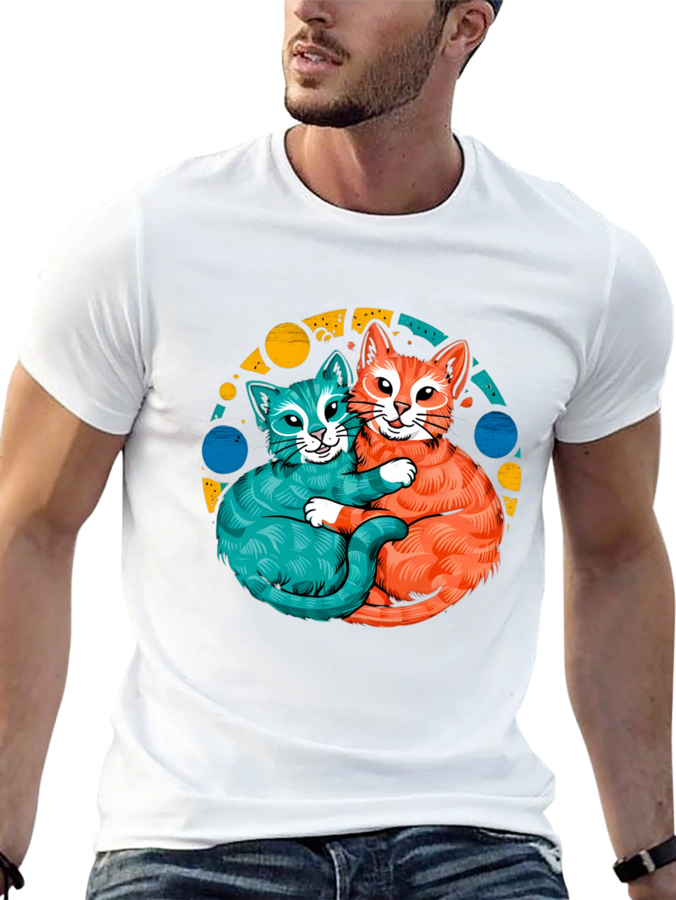 Cat Hug T-Shirt - Cute Kitten Graphic Tee