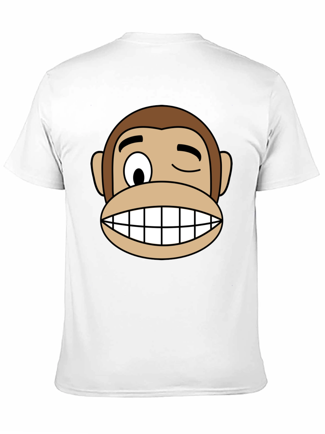 Funny Monkey Face Graphic Black T-Shirt