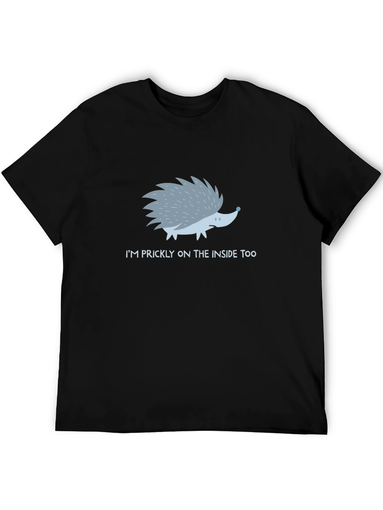 Prickly Inside Hedgehog T-Shirt - Mens Black Tee