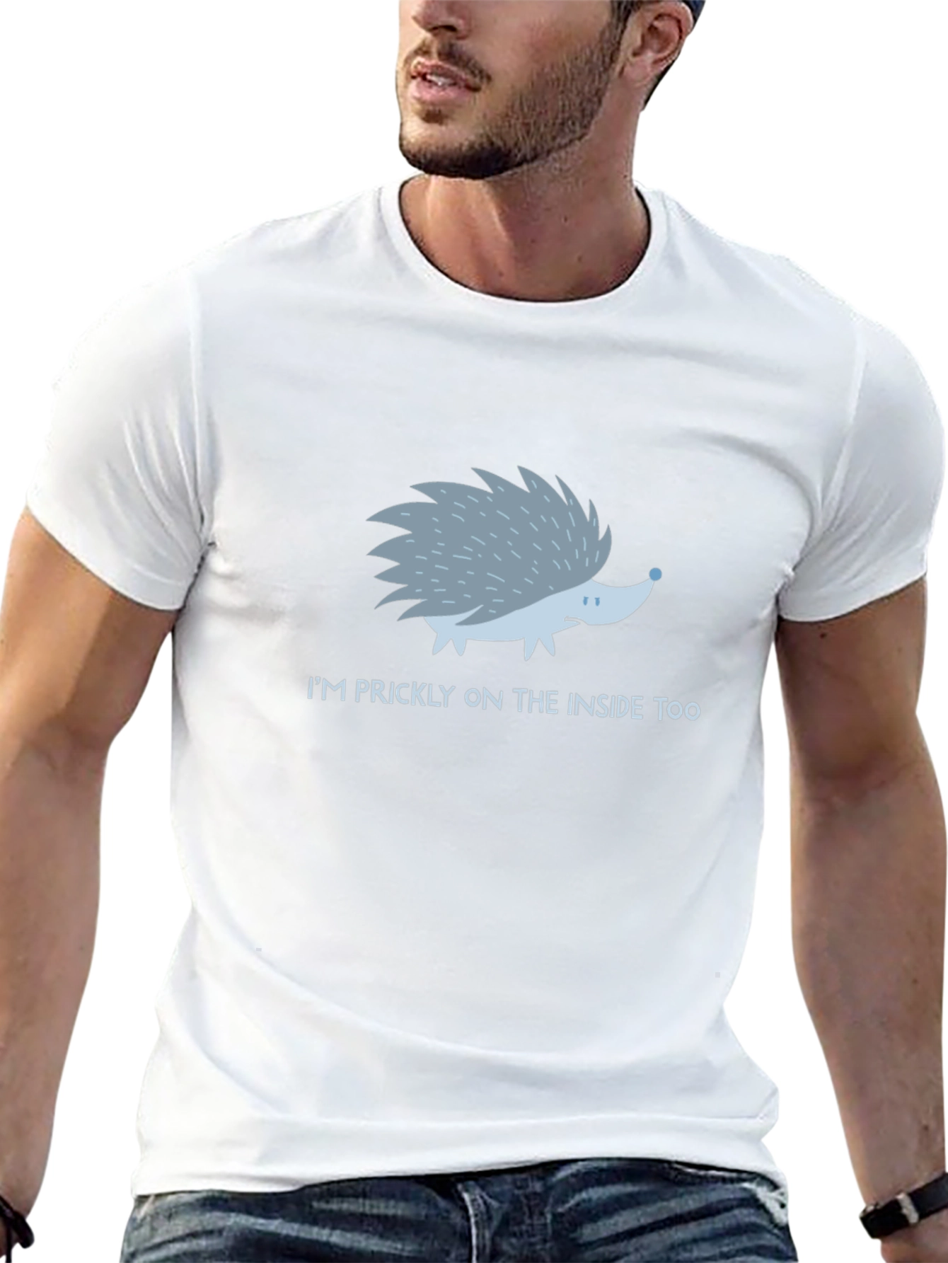 Prickly Inside Hedgehog T-Shirt - Mens Black Tee