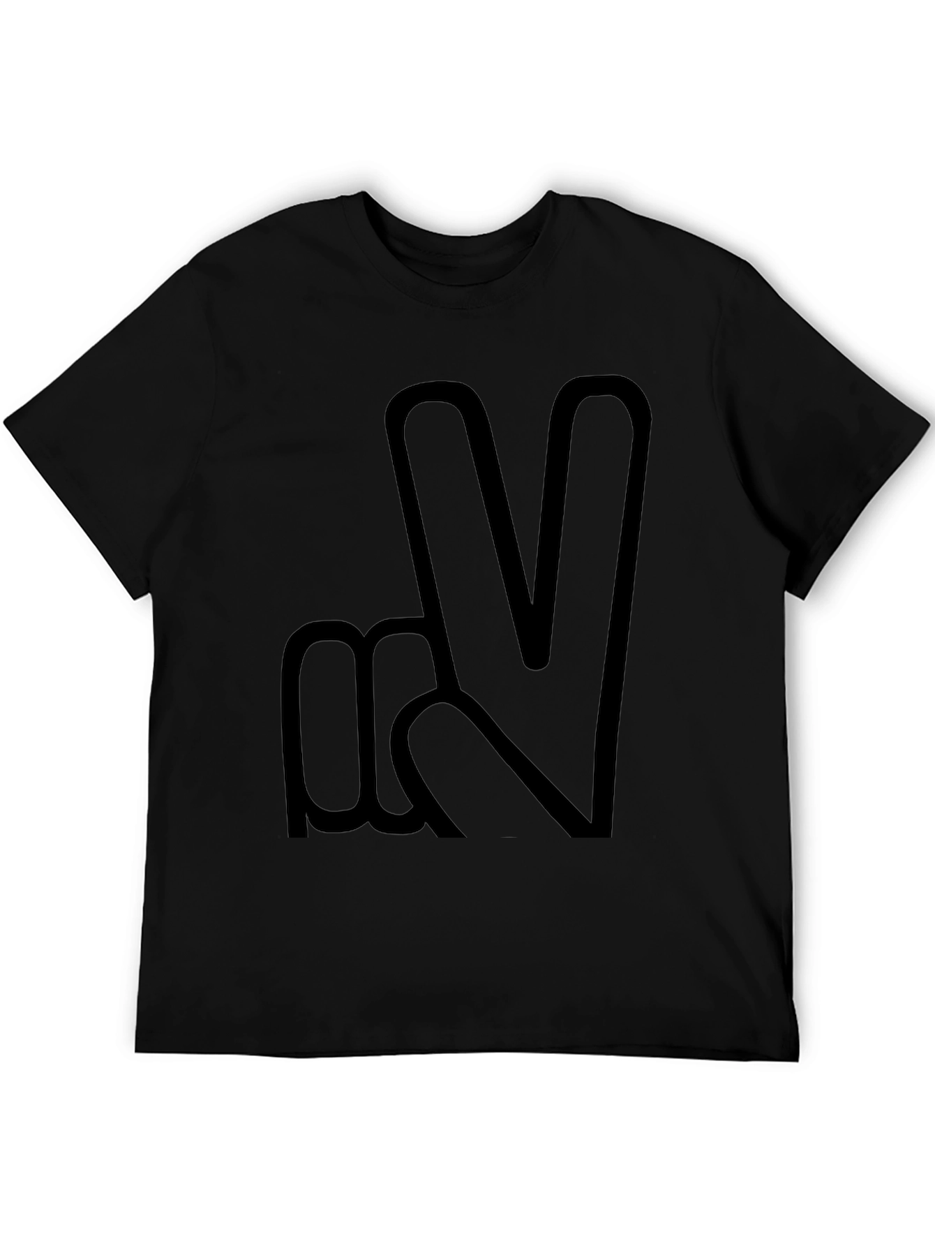 Peace Sign Graphic Black T-Shirt