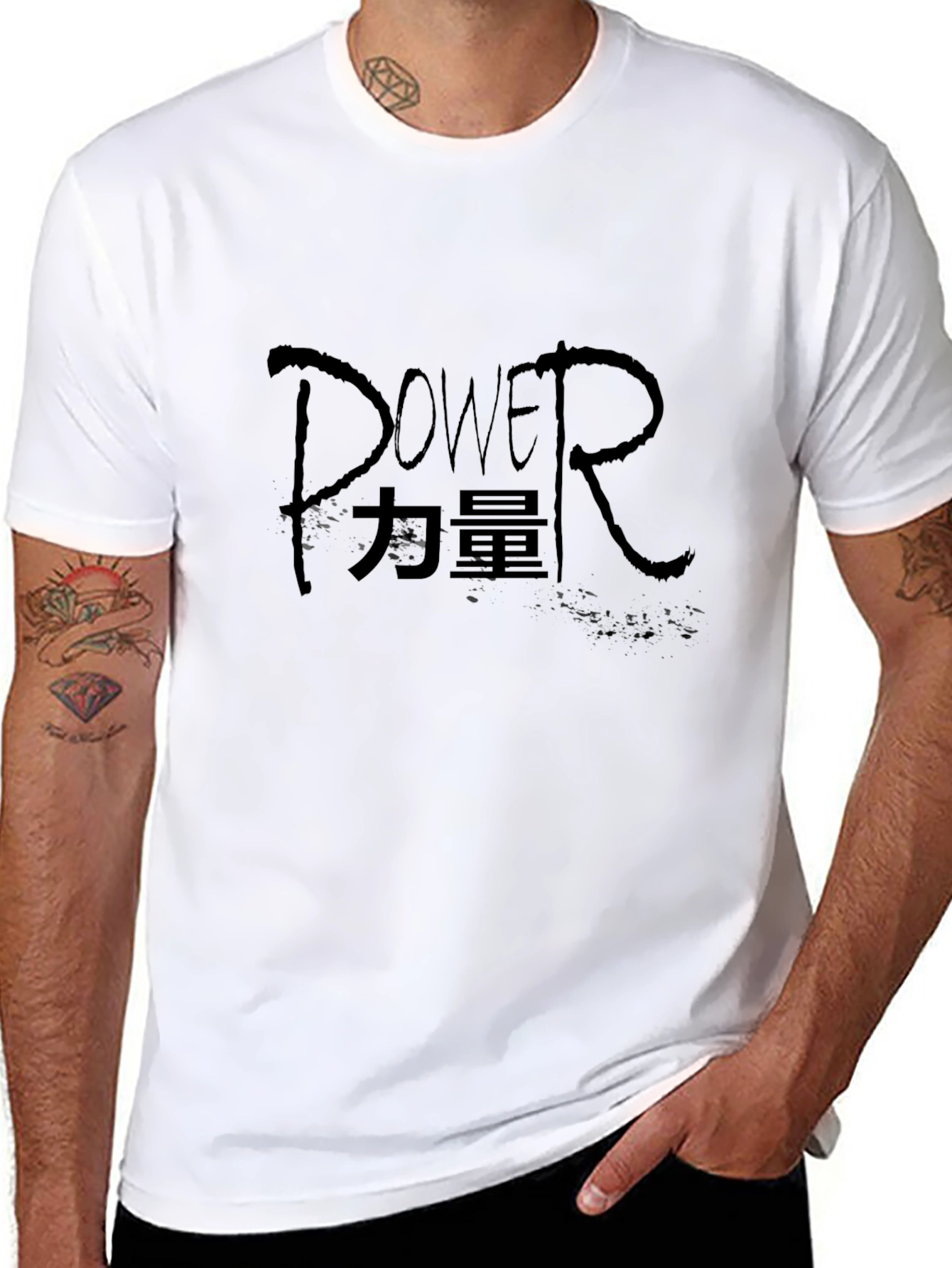Power Graphic Tee - Stylish Mens Black T-Shirt