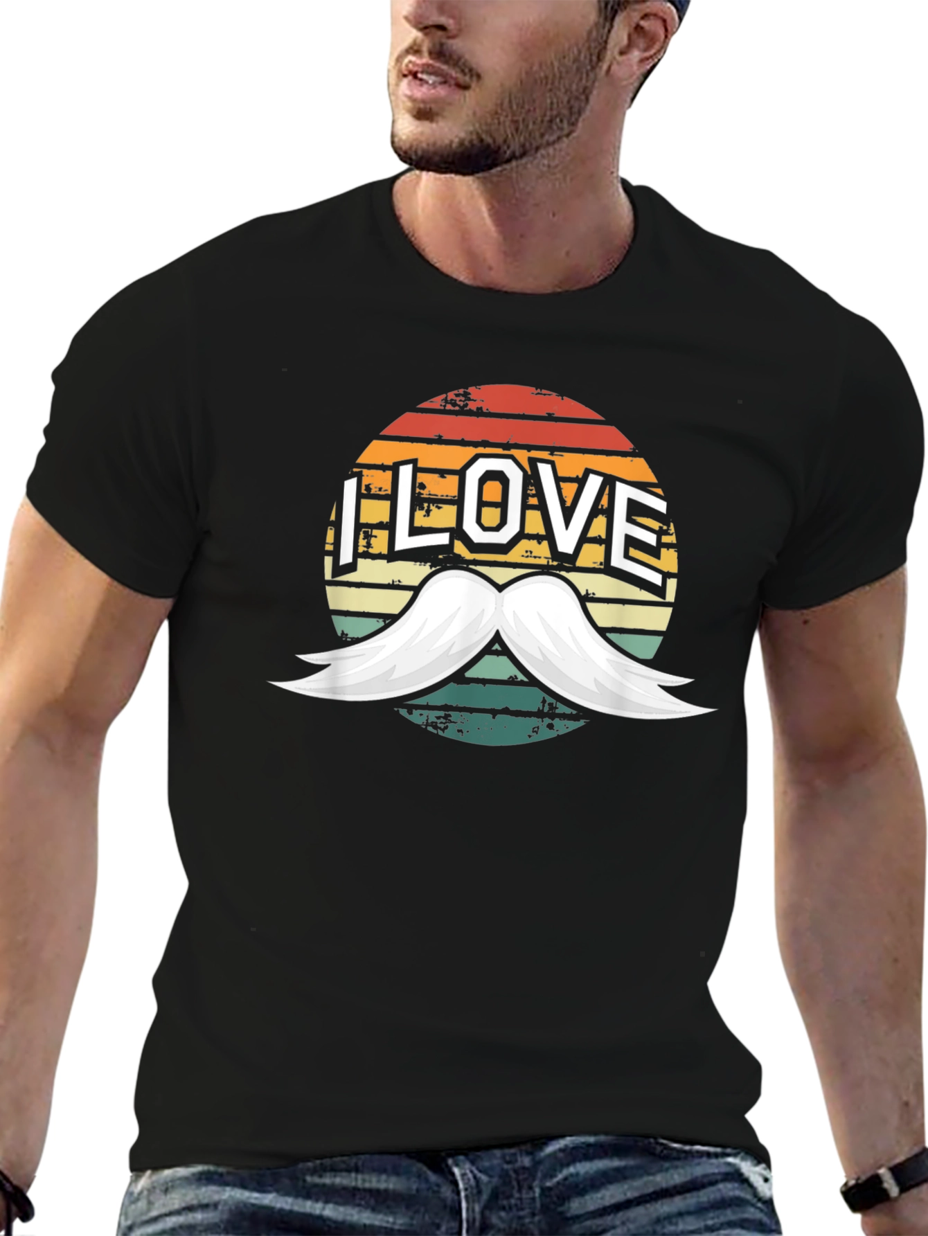 I Love Mustache T-Shirt - Novelty Design