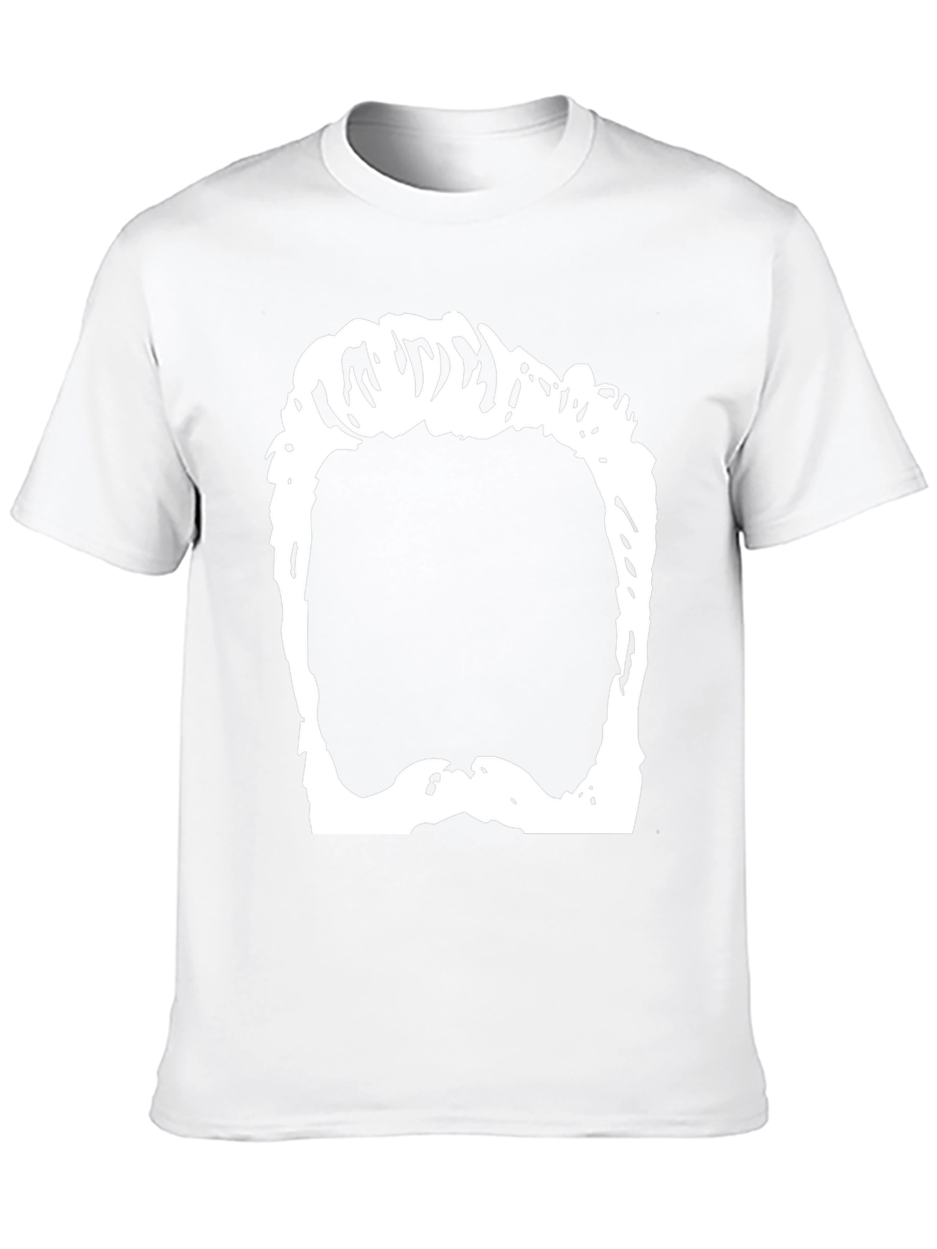 Funny Hair & Beard Outline Graphic T-Shirt - Black