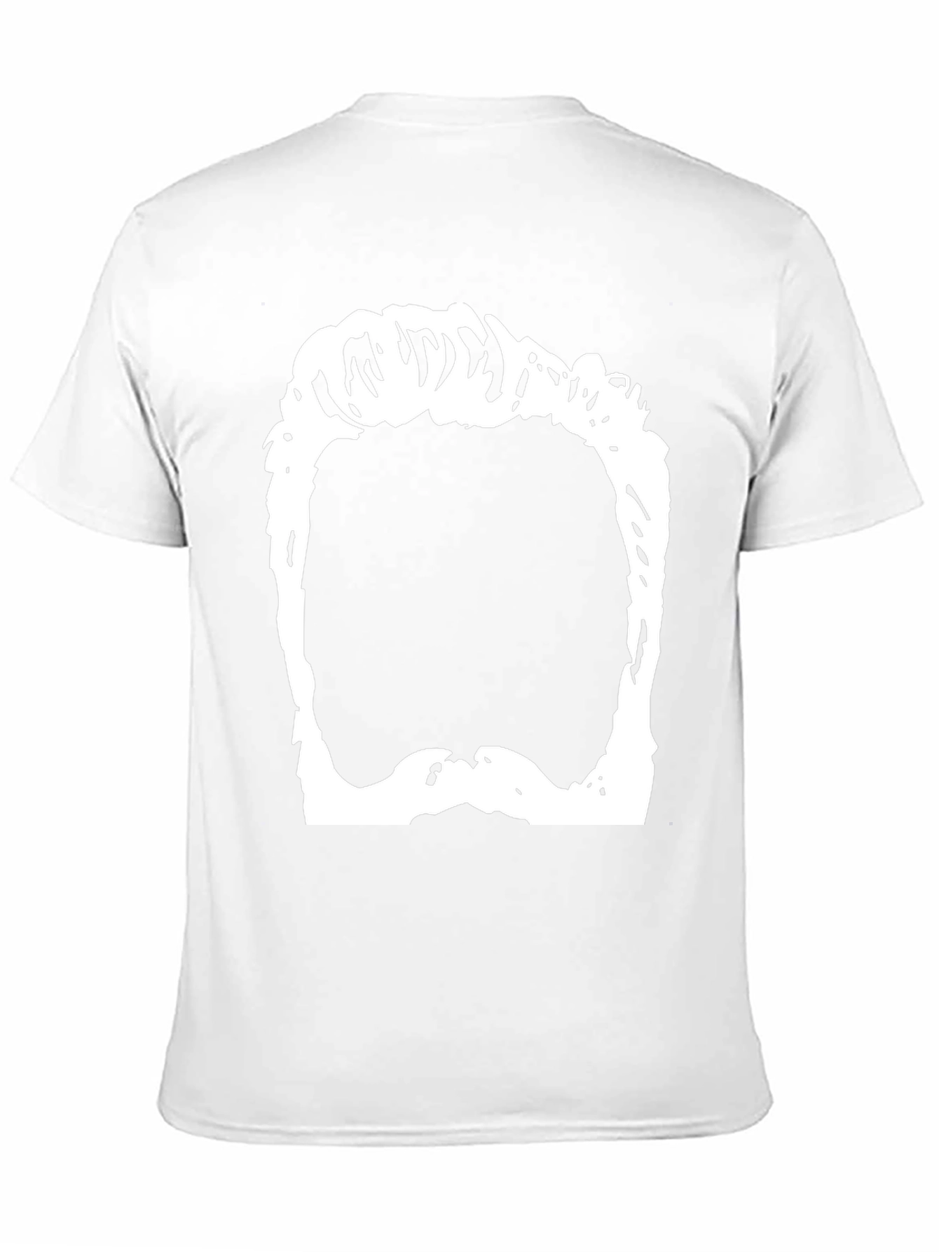 Funny Hair & Beard Outline Graphic T-Shirt - Black