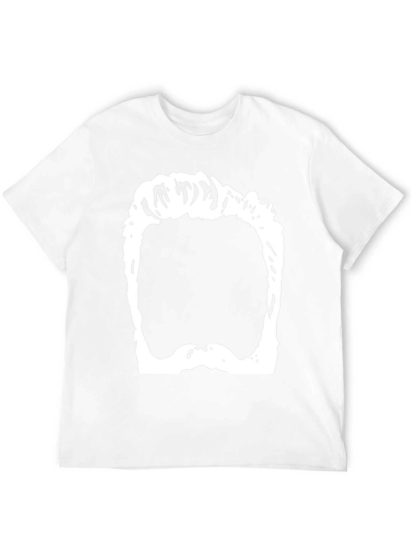 Funny Hair & Beard Outline Graphic T-Shirt - Black