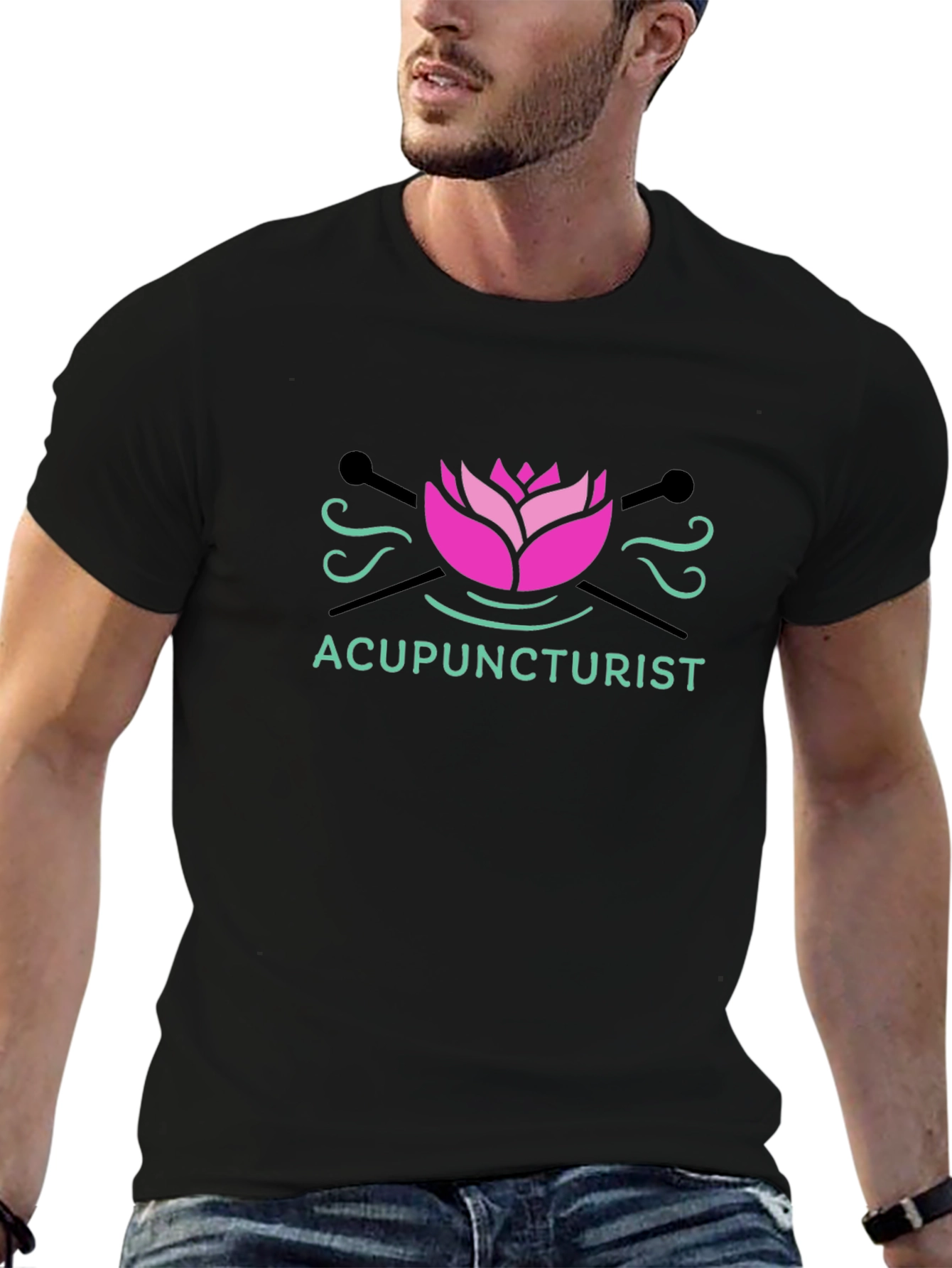 Acupuncturist Lotus Graphic T-Shirt