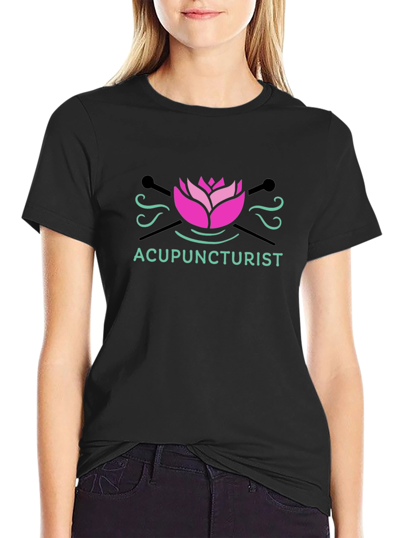Acupuncturist Lotus Graphic T-Shirt