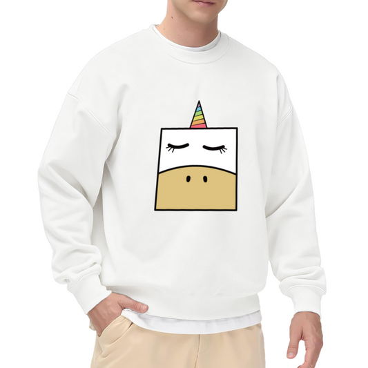 Minimalist Cute Cat & Rainbow Graphic ԲÁìÎÀÒÂ - Unique Design Pullover Sweatshirt