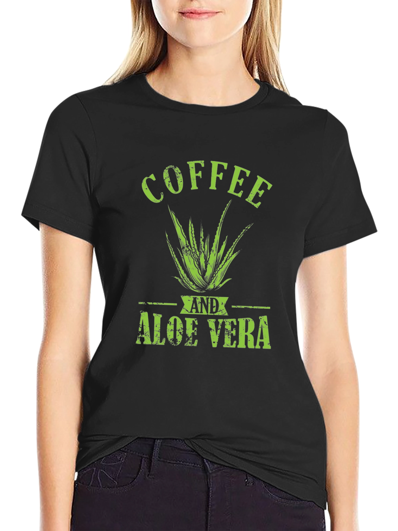 Coffee and Aloe Vera T-Shirt - Green Graphic Tee