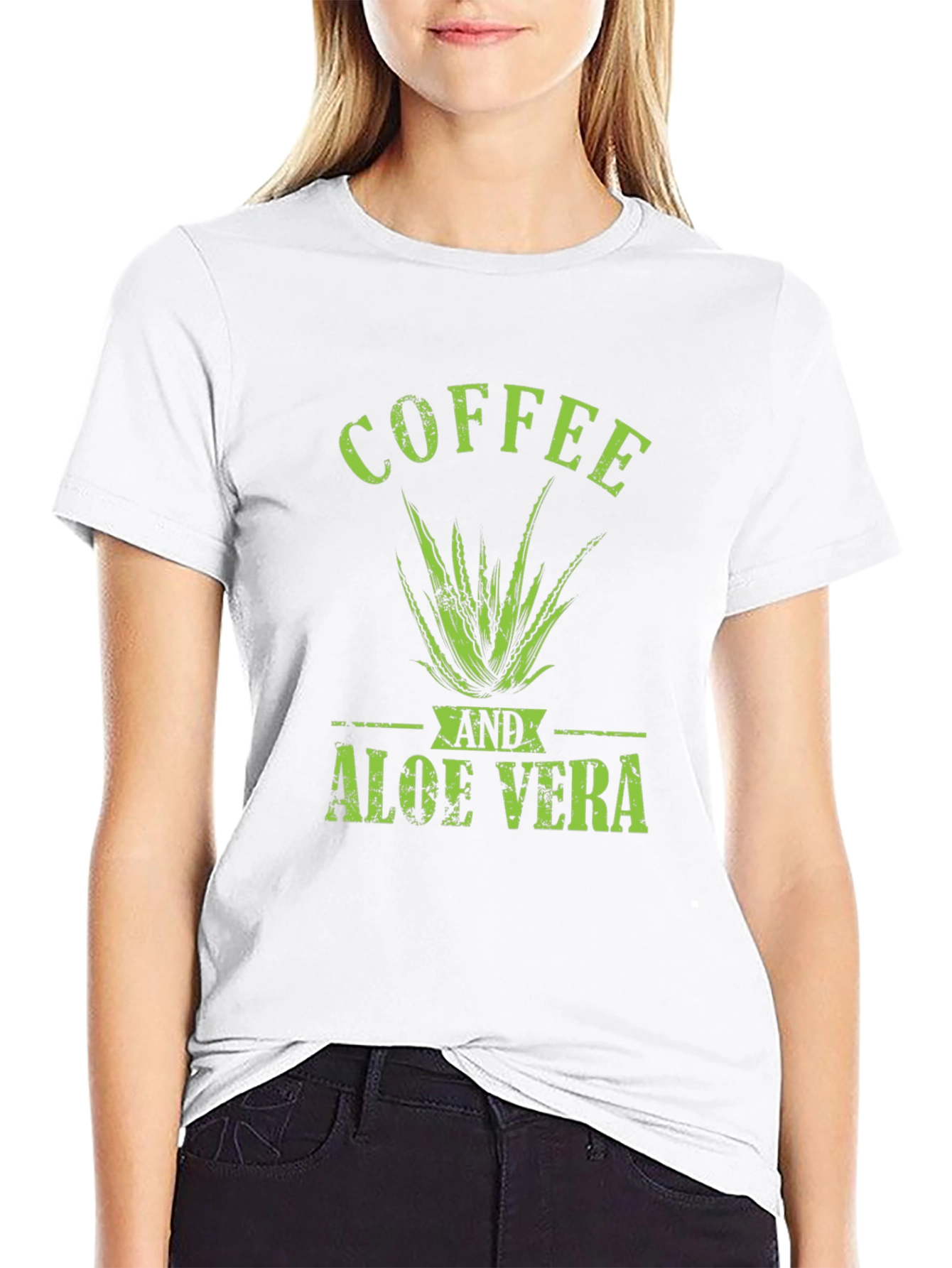 Coffee and Aloe Vera T-Shirt - Green Graphic Tee