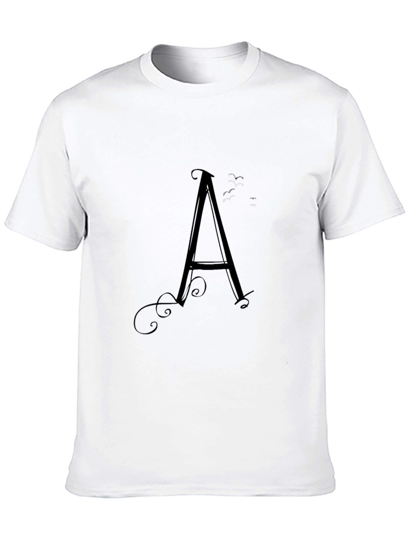 Black T-Shirt with Letter A Design