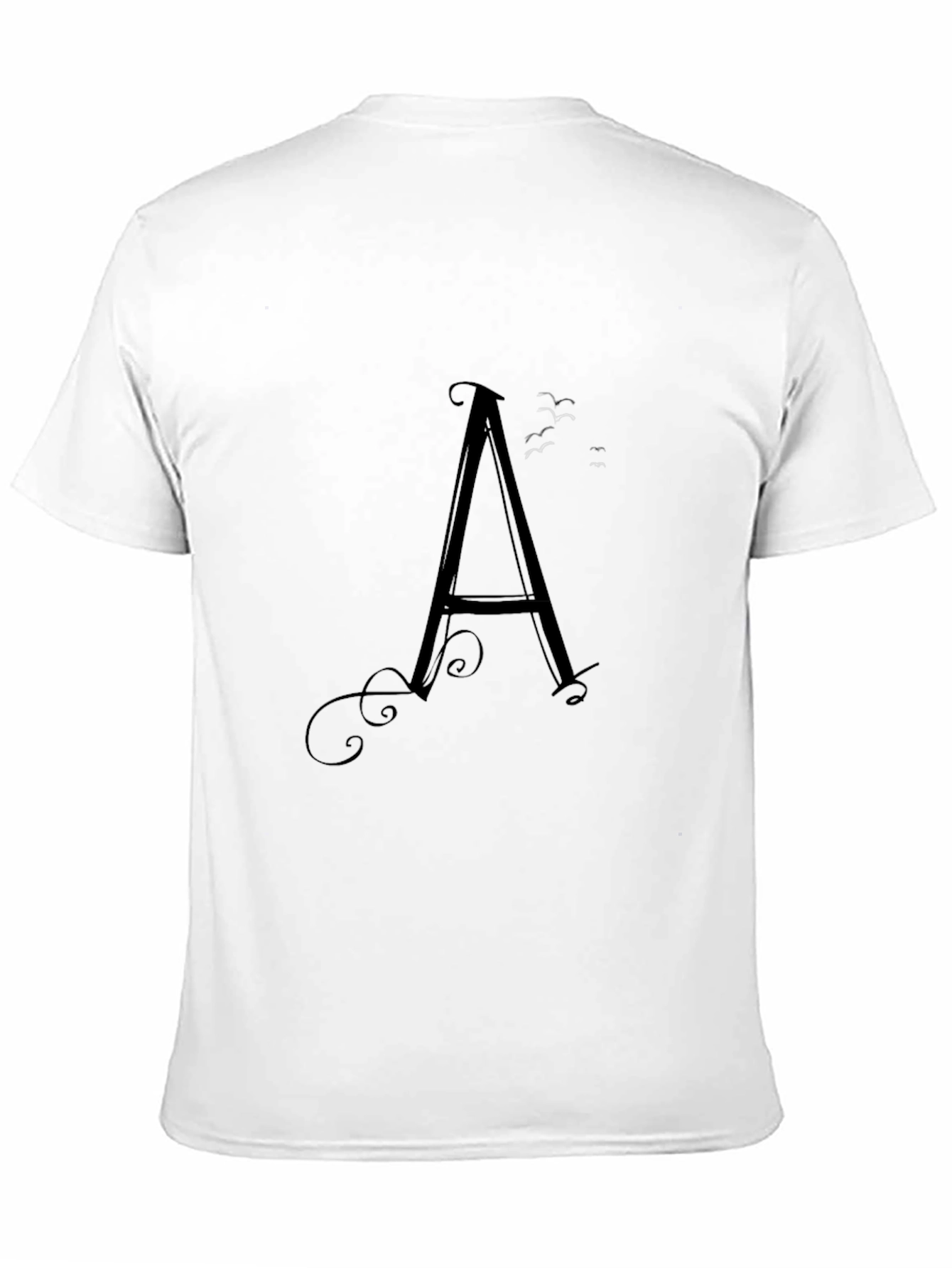 Black T-Shirt with Letter A Design