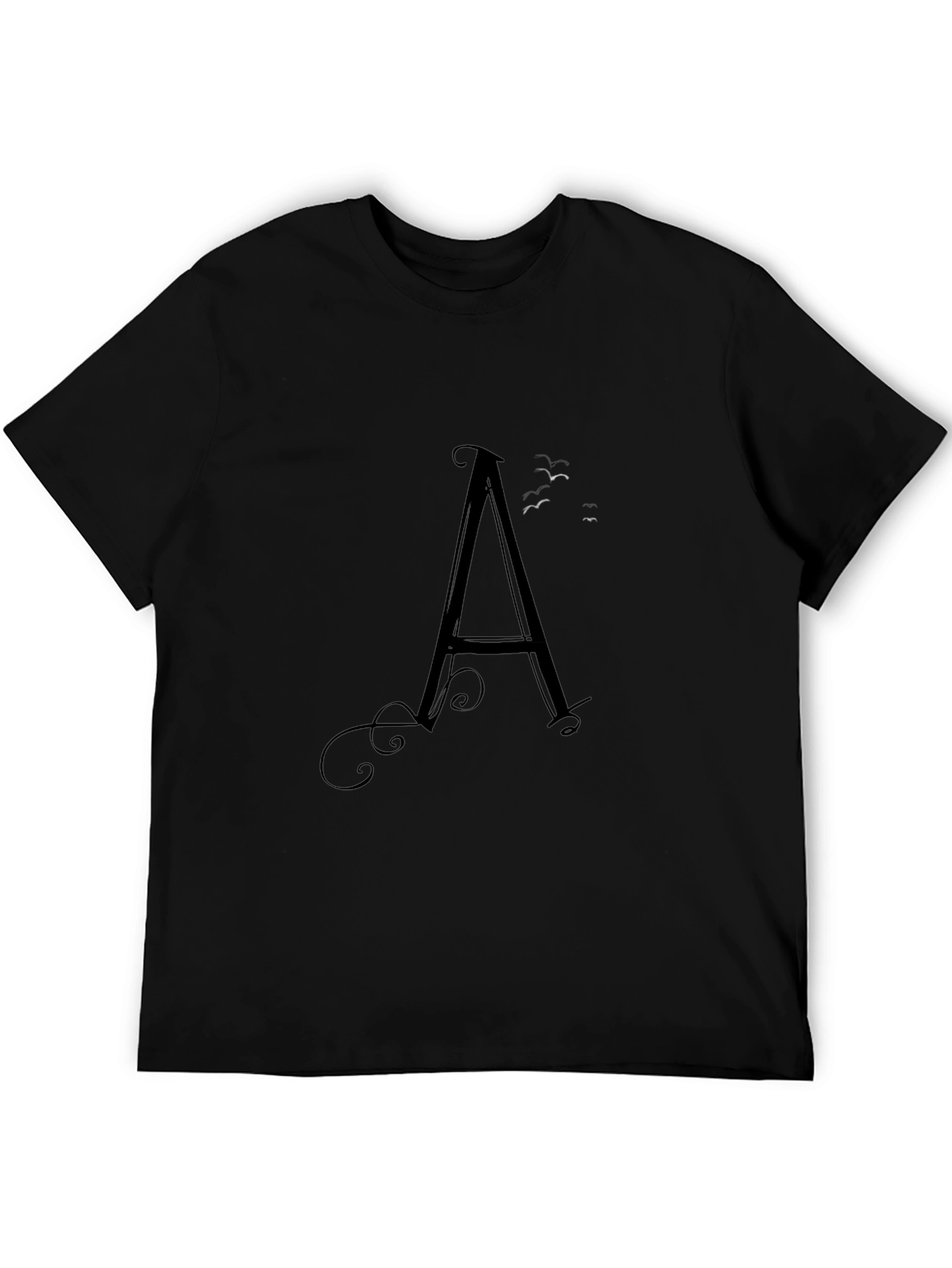 Black T-Shirt with Letter A Design