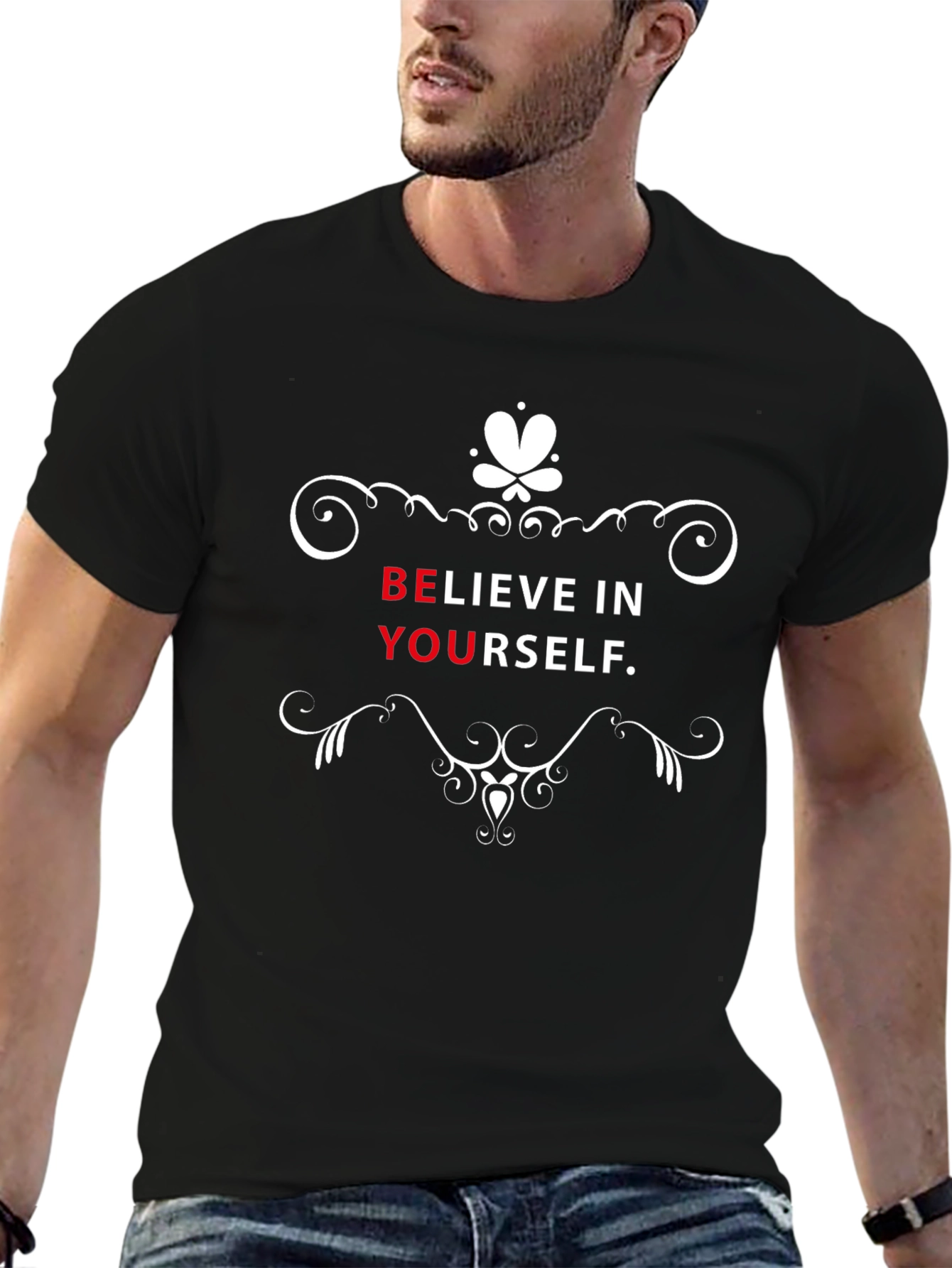 Believe in Yourself Black Graphic Tee