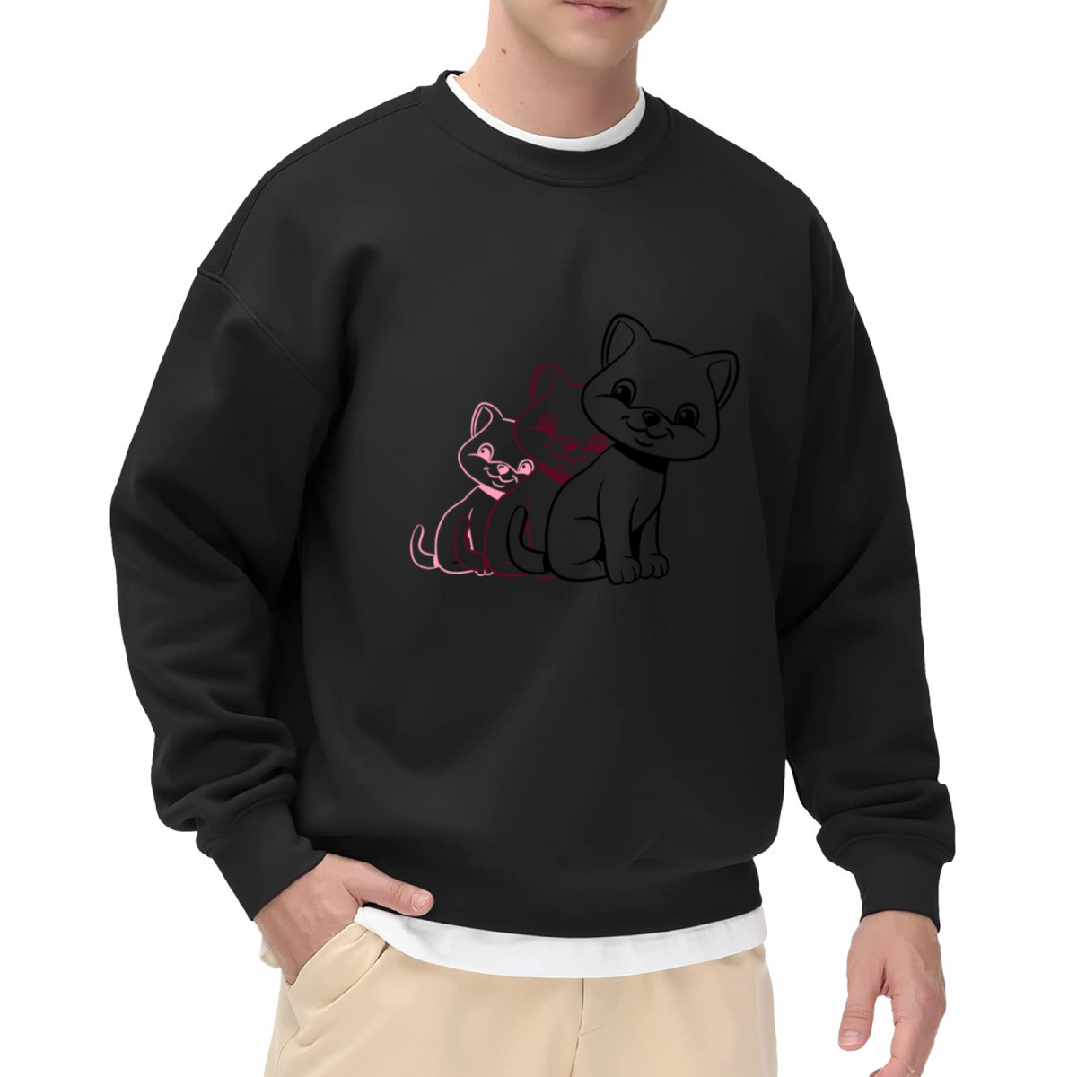 Gothic Bold Cat Eyes Graphic ԲÁìÎÀÒÂ - Unique Design Pullover Sweatshirt
