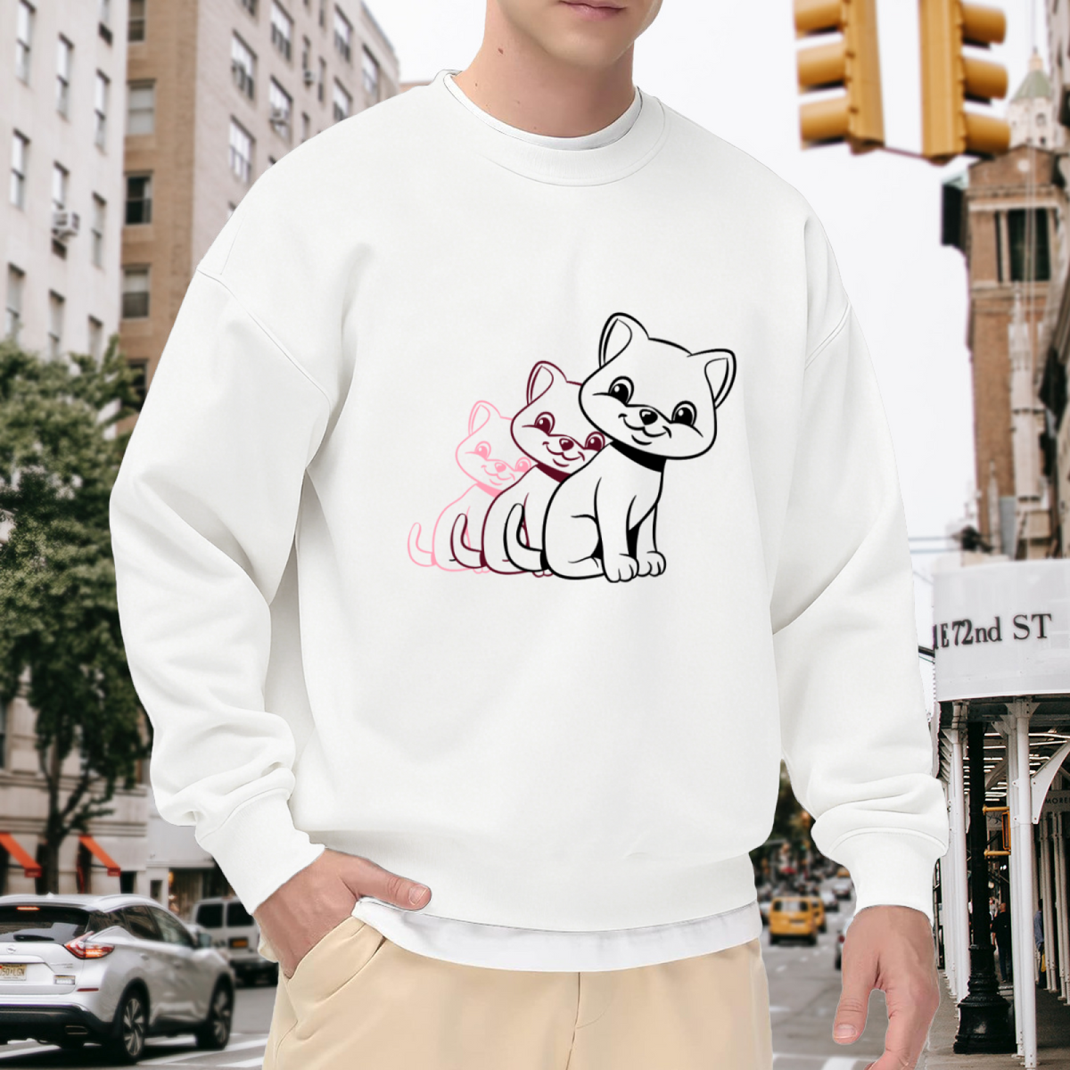 Gothic Bold Cat Eyes Graphic ԲÁìÎÀÒÂ - Unique Design Pullover Sweatshirt