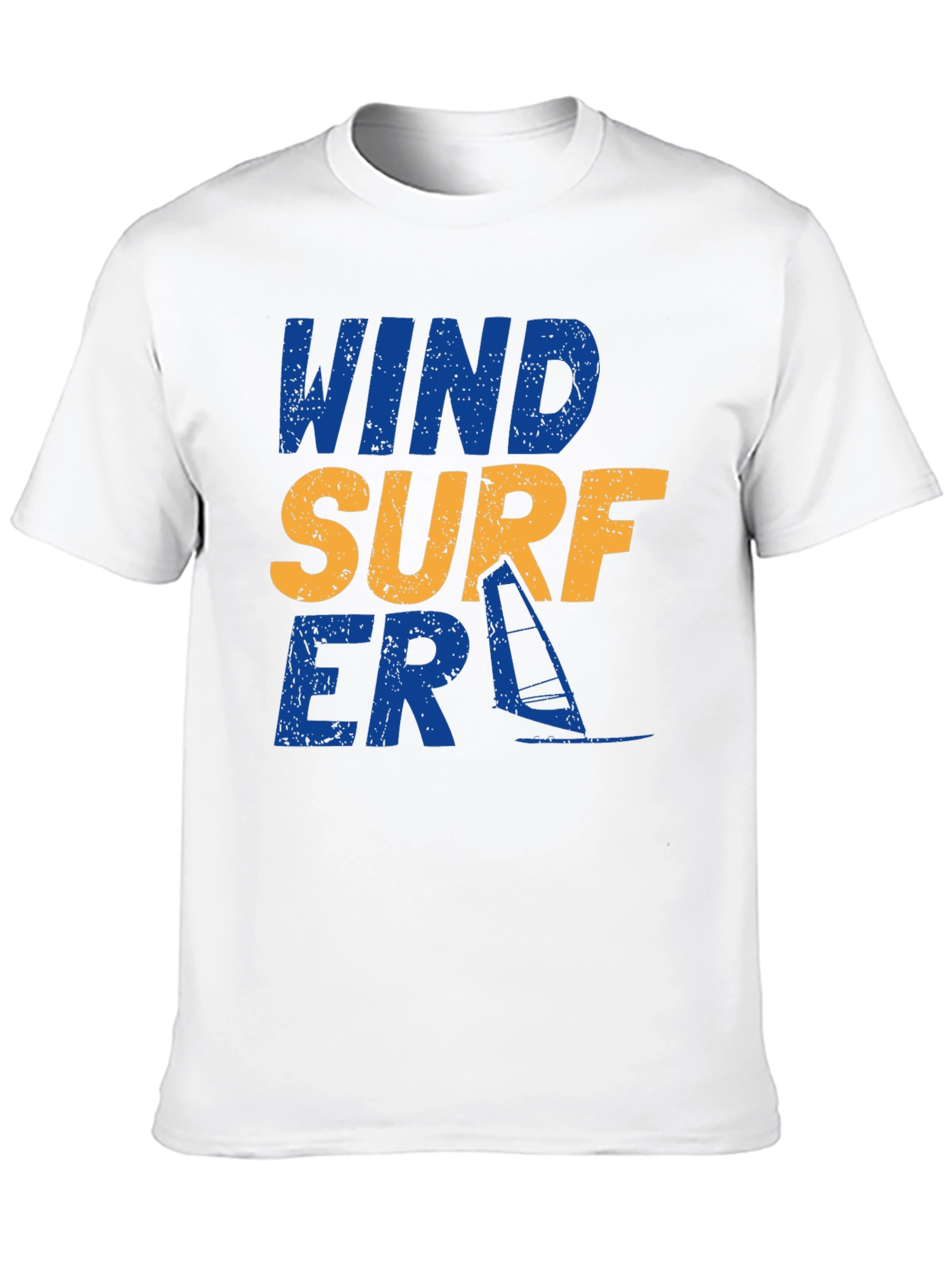Wind Surfer Graphic Tee - Black Cotton T-Shirt