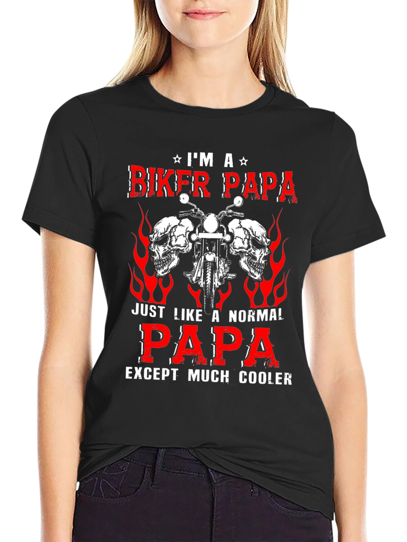 Biker Papa Graphic T-Shirt - Cool Dad Tee