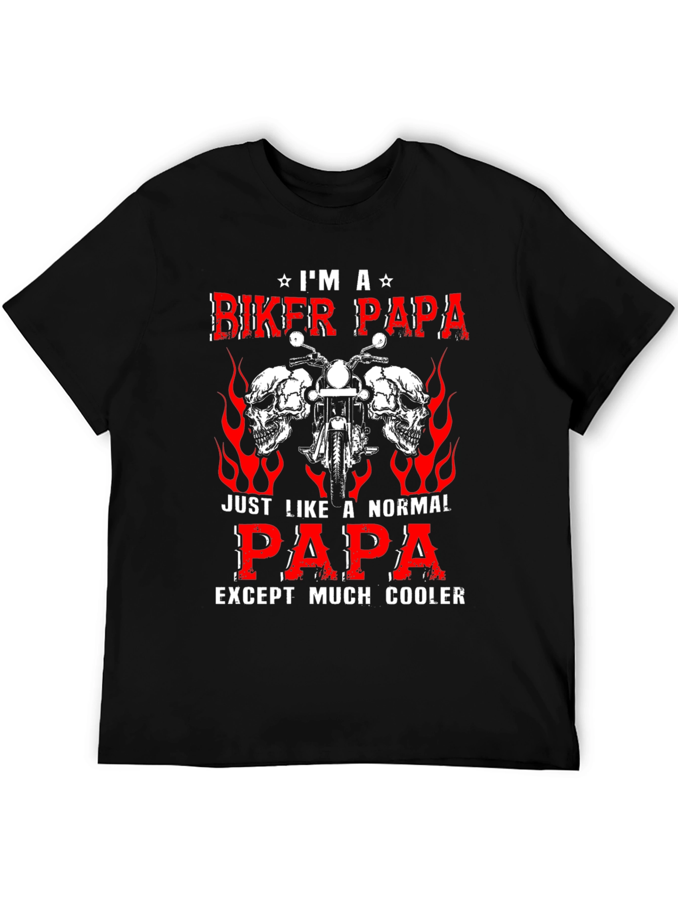 Biker Papa Graphic T-Shirt - Cool Dad Tee