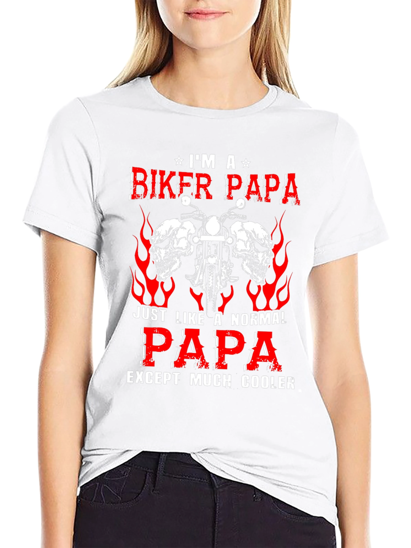 Biker Papa Graphic T-Shirt - Cool Dad Tee