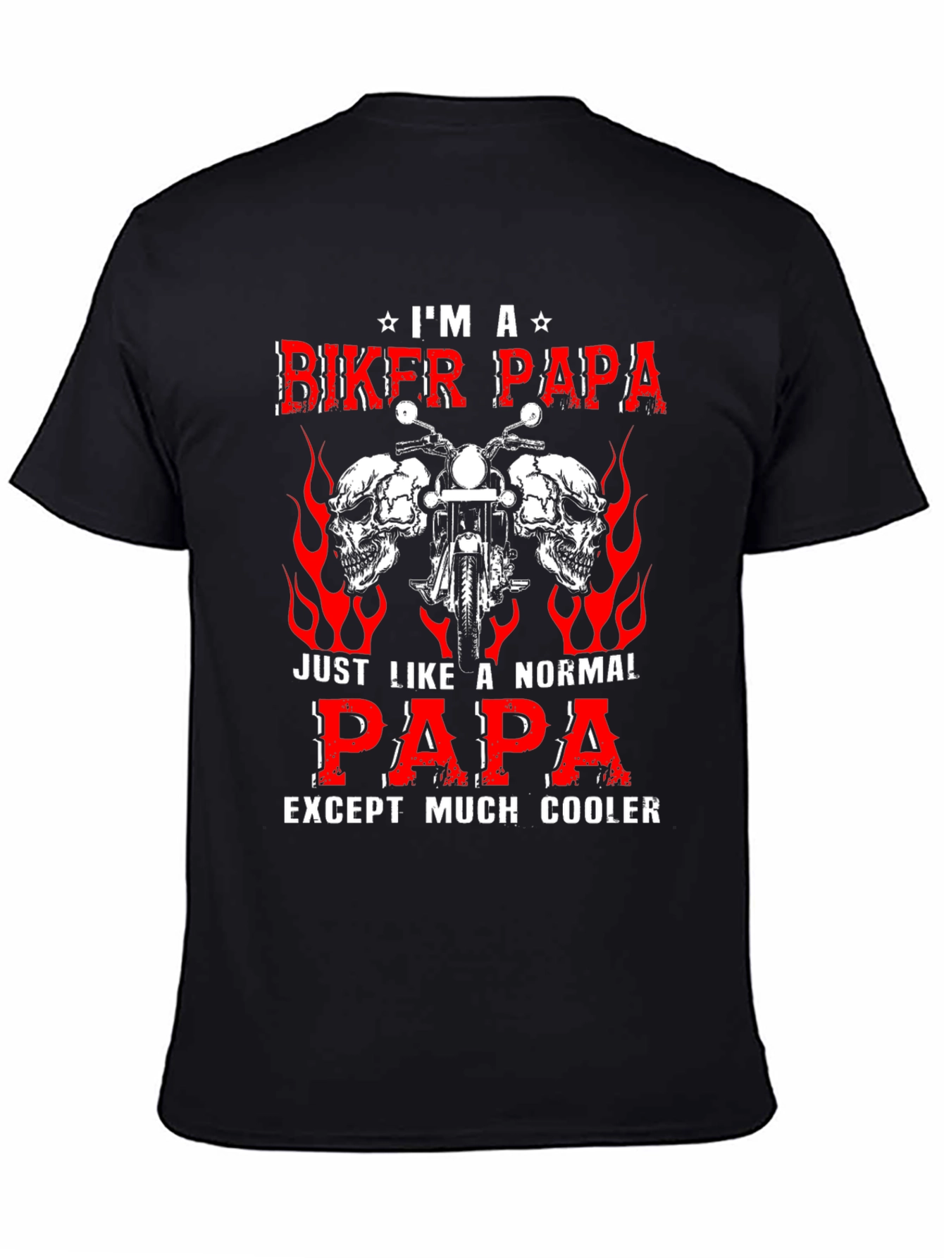 Biker Papa Graphic T-Shirt - Cool Dad Tee