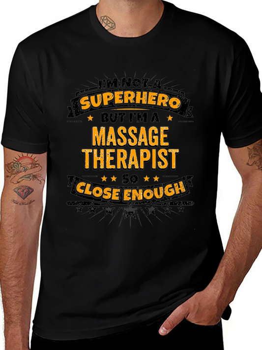Massage Therapist Superhero T-Shirt - Black Graphic Tee