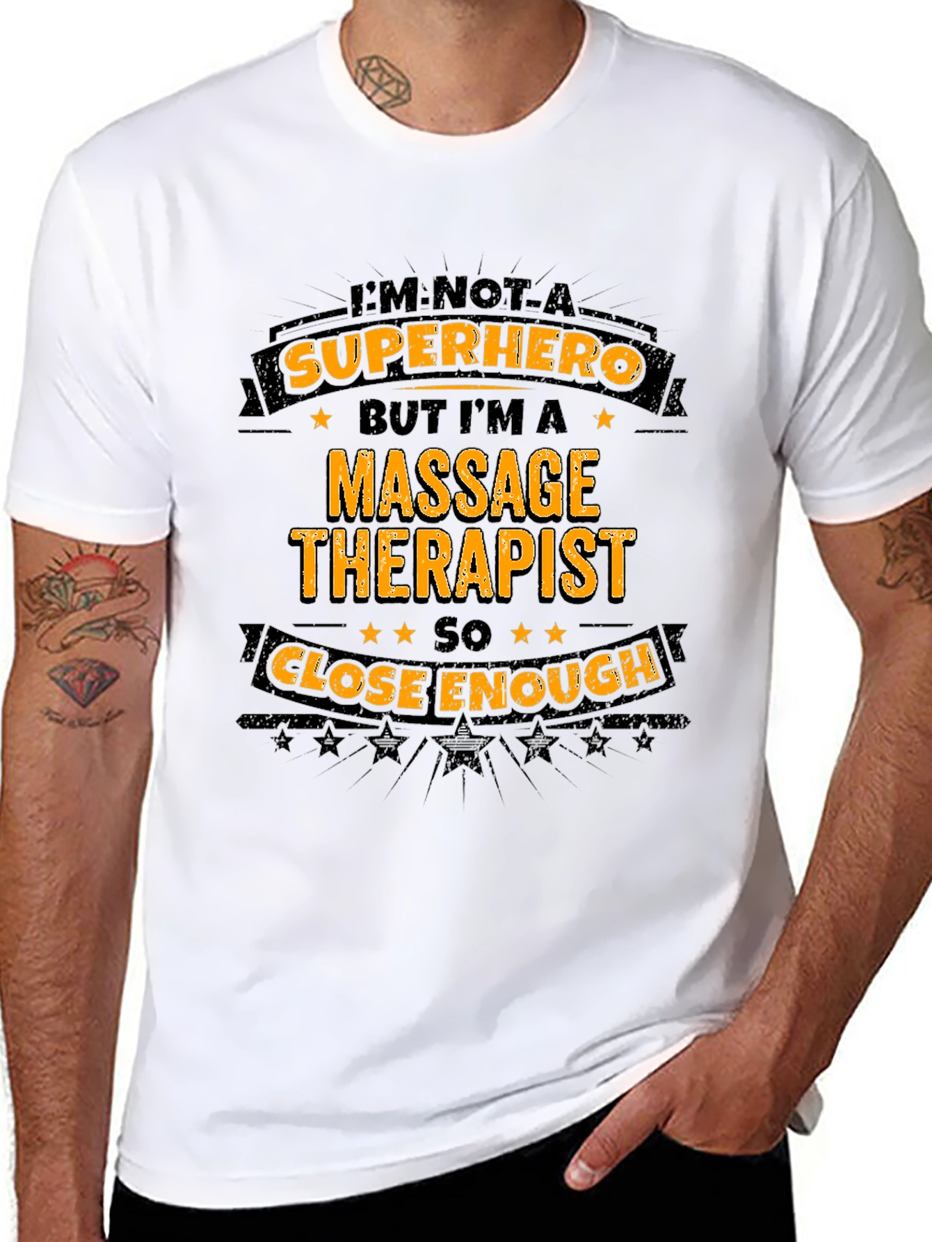 Massage Therapist Superhero T-Shirt - Black Graphic Tee