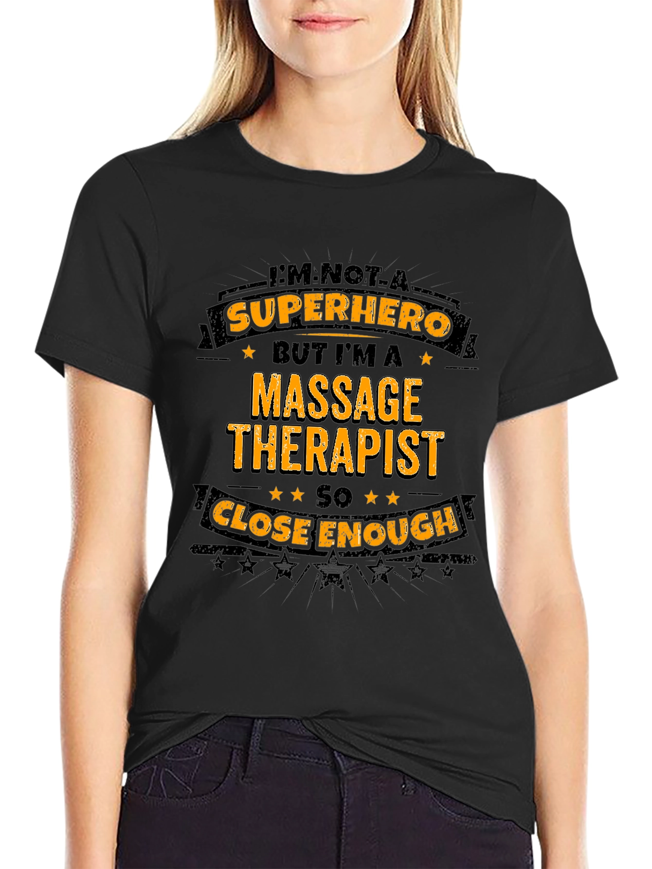 Massage Therapist Superhero T-Shirt - Black Graphic Tee