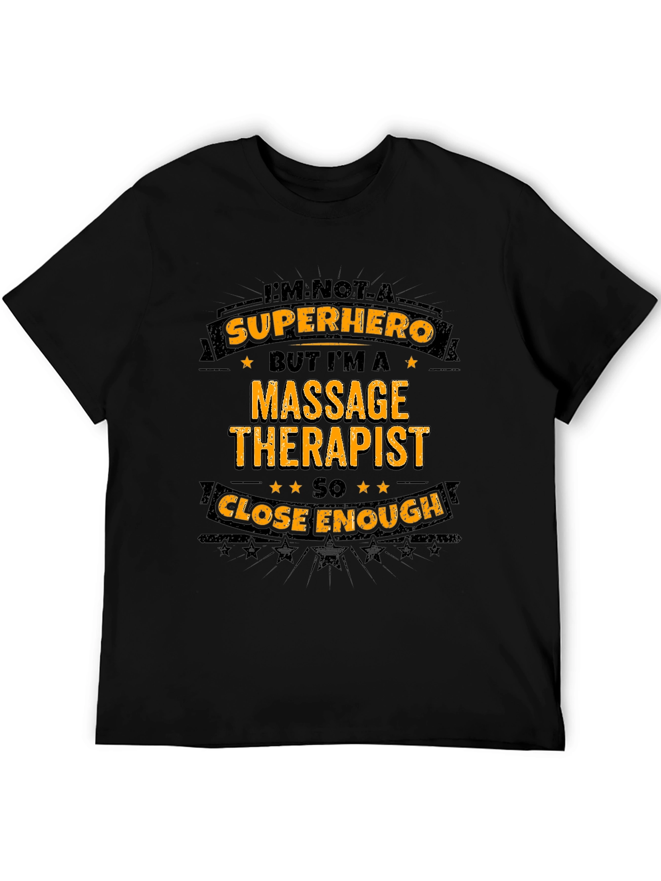 Massage Therapist Superhero T-Shirt - Black Graphic Tee