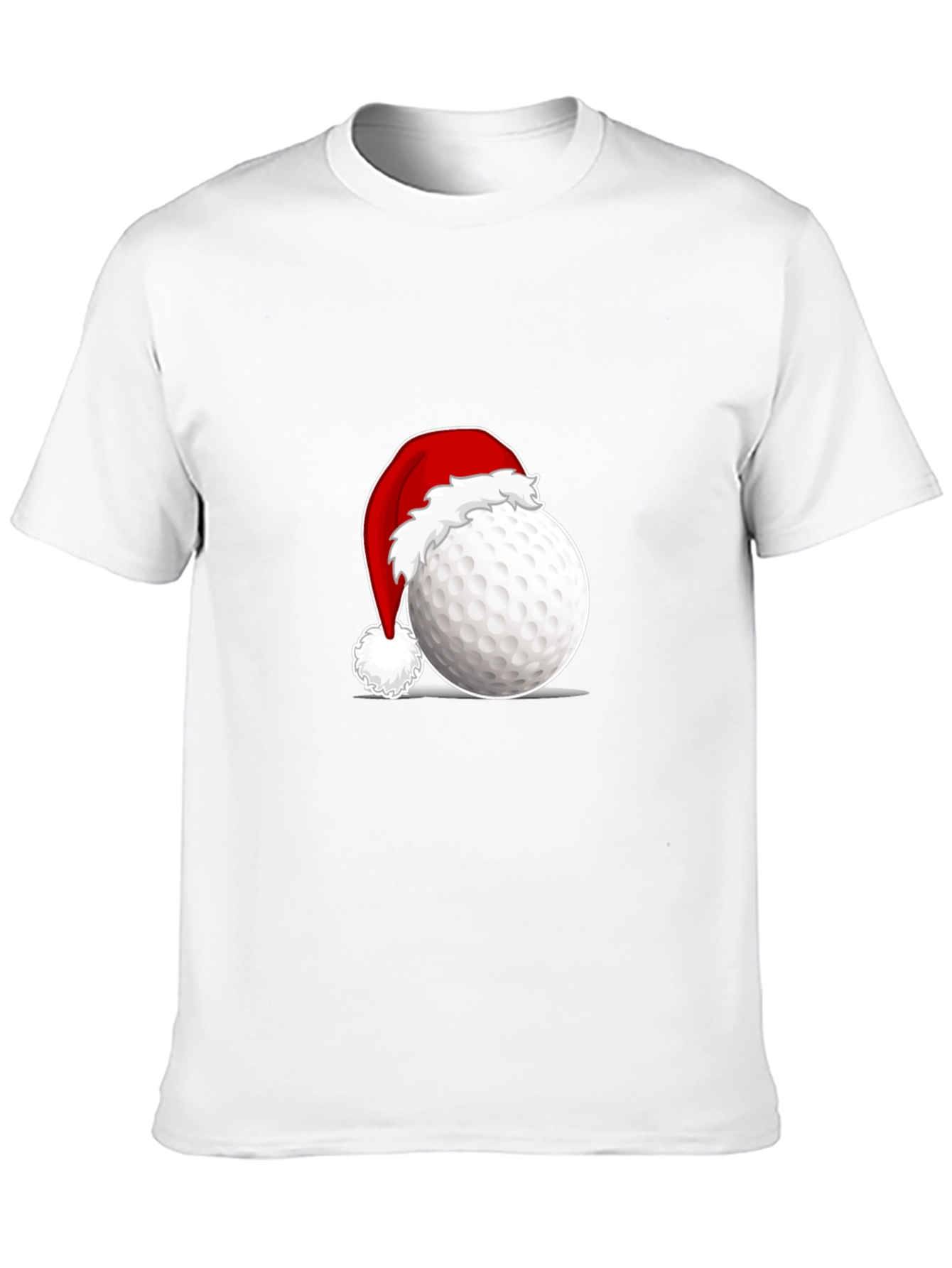 Festive Golf Ball Santa Hat Tee - Black