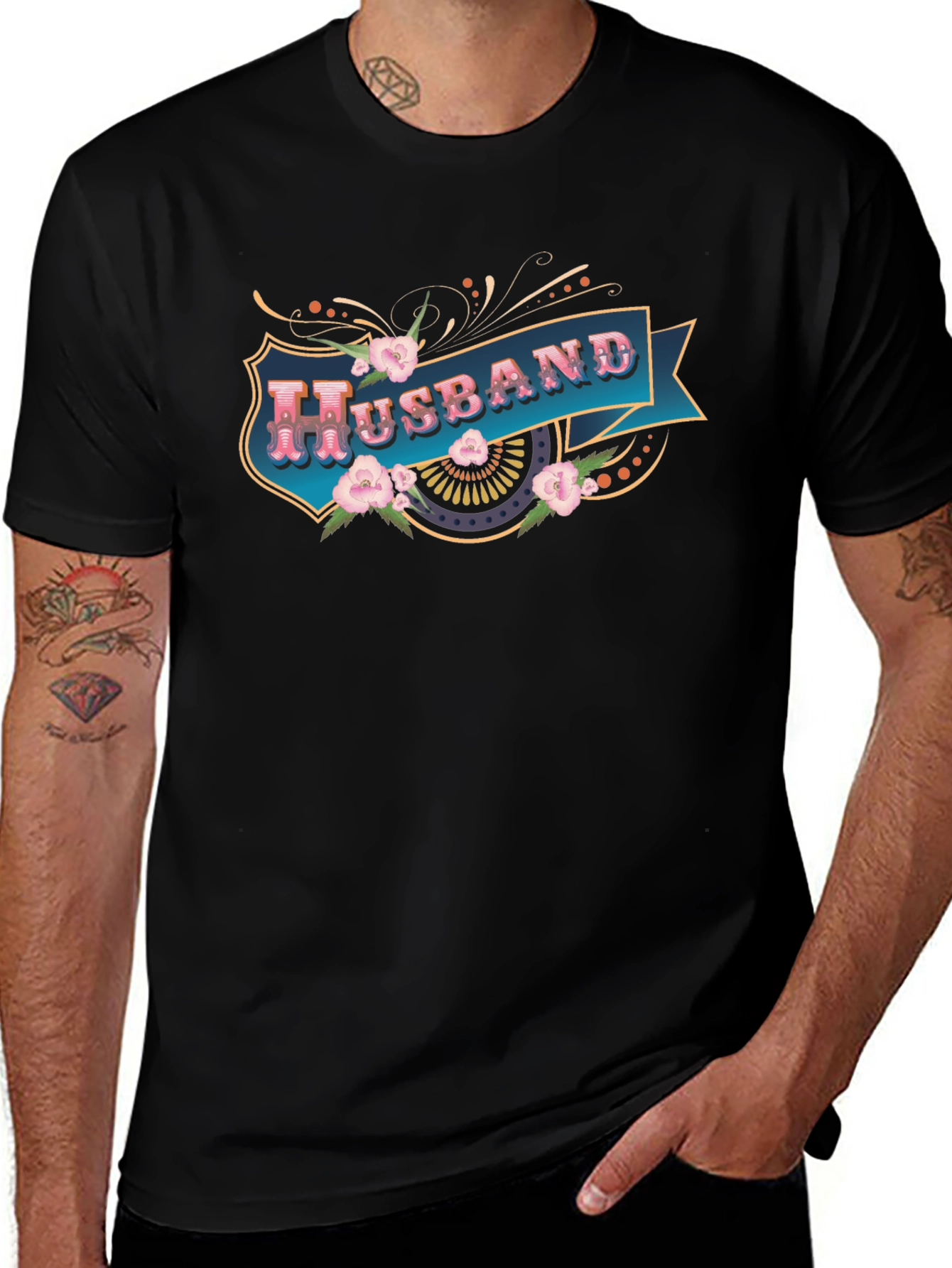 Husband Floral T-Shirt - Stylish Mens Graphic Tee