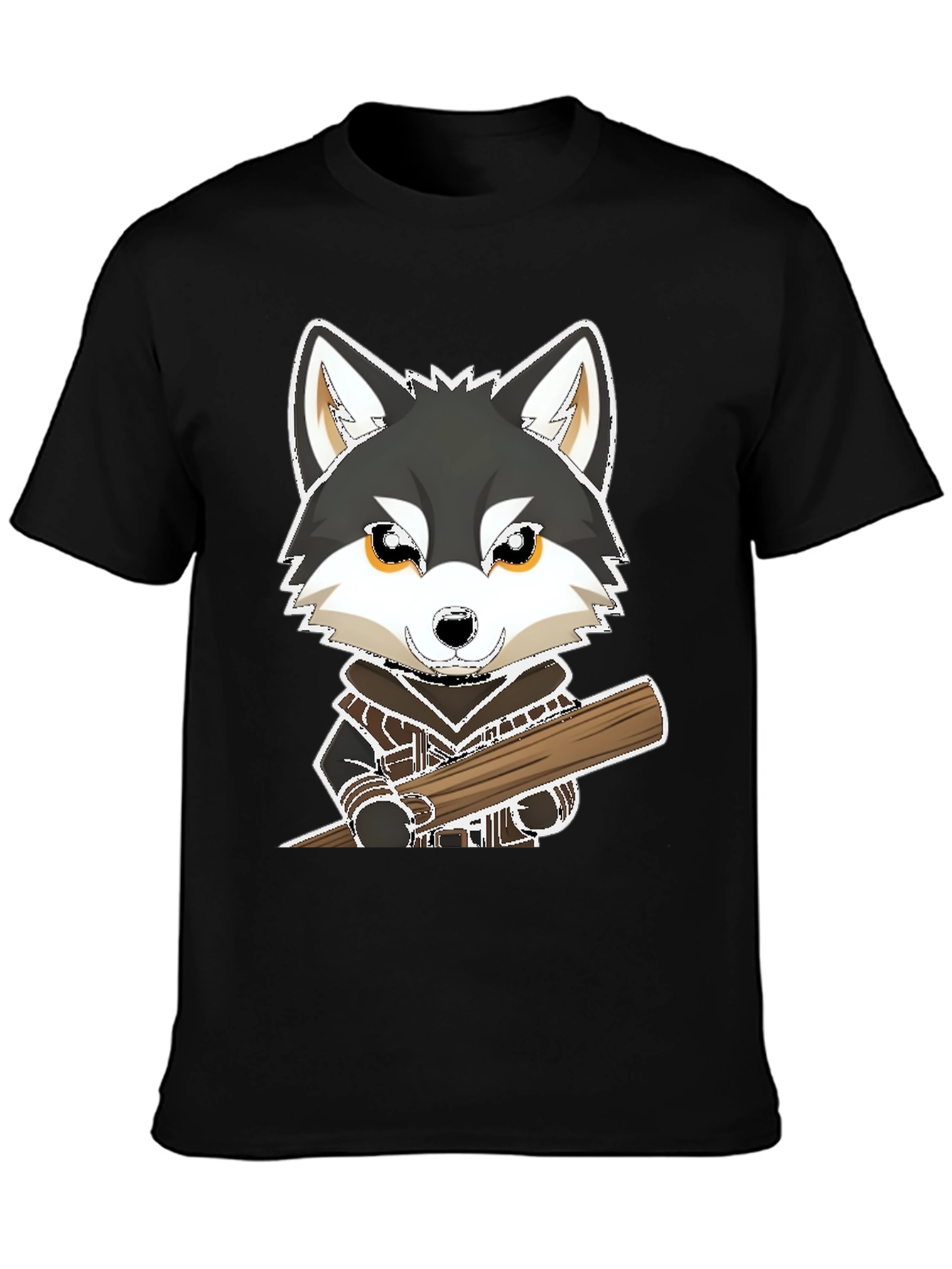 Wolf with Baseball Bat Graphic Tee