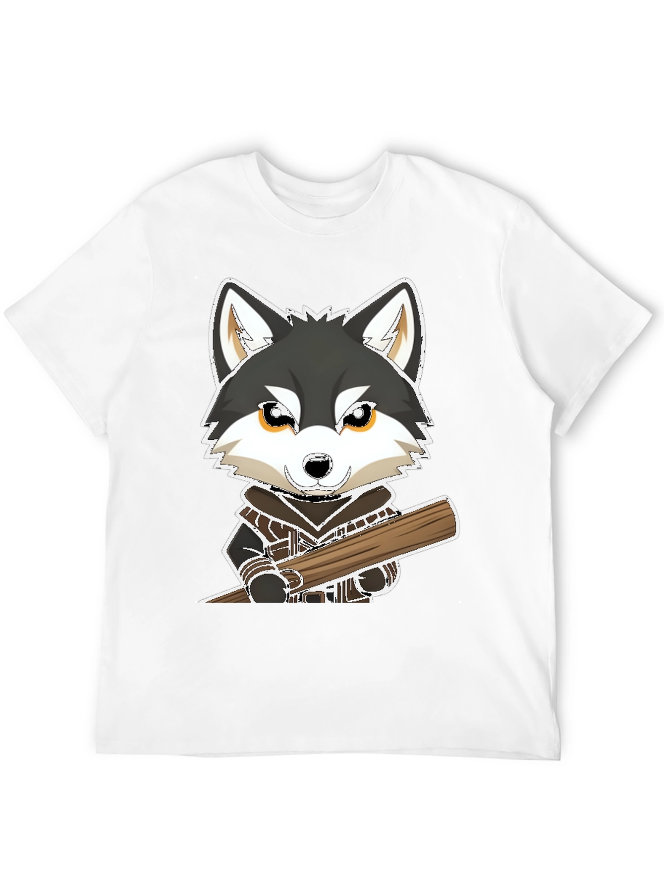 Wolf with Baseball Bat Graphic Tee