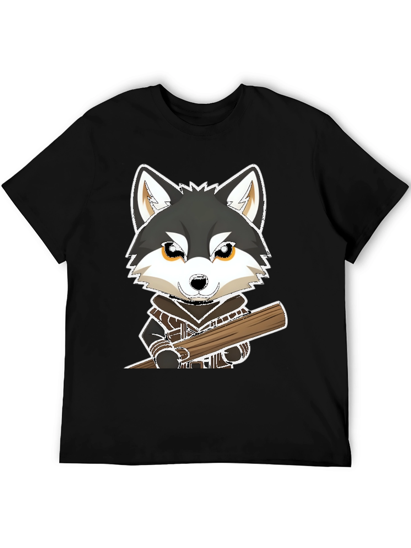 Wolf with Baseball Bat Graphic Tee