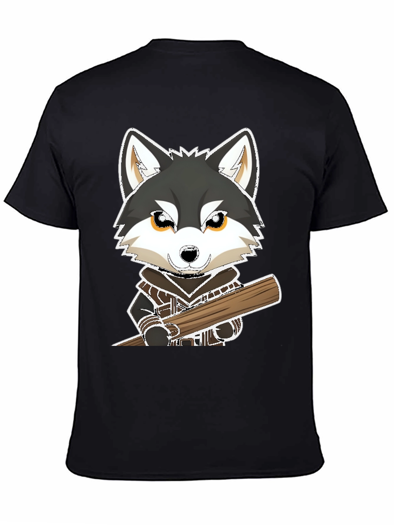 Wolf with Baseball Bat Graphic Tee