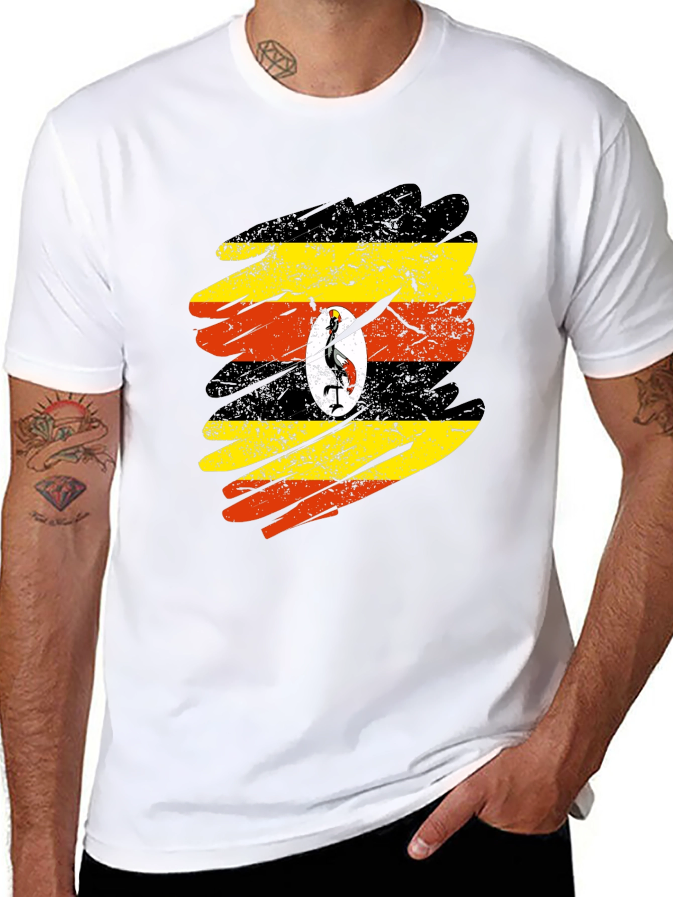Uganda Flag Brushstroke T-Shirt