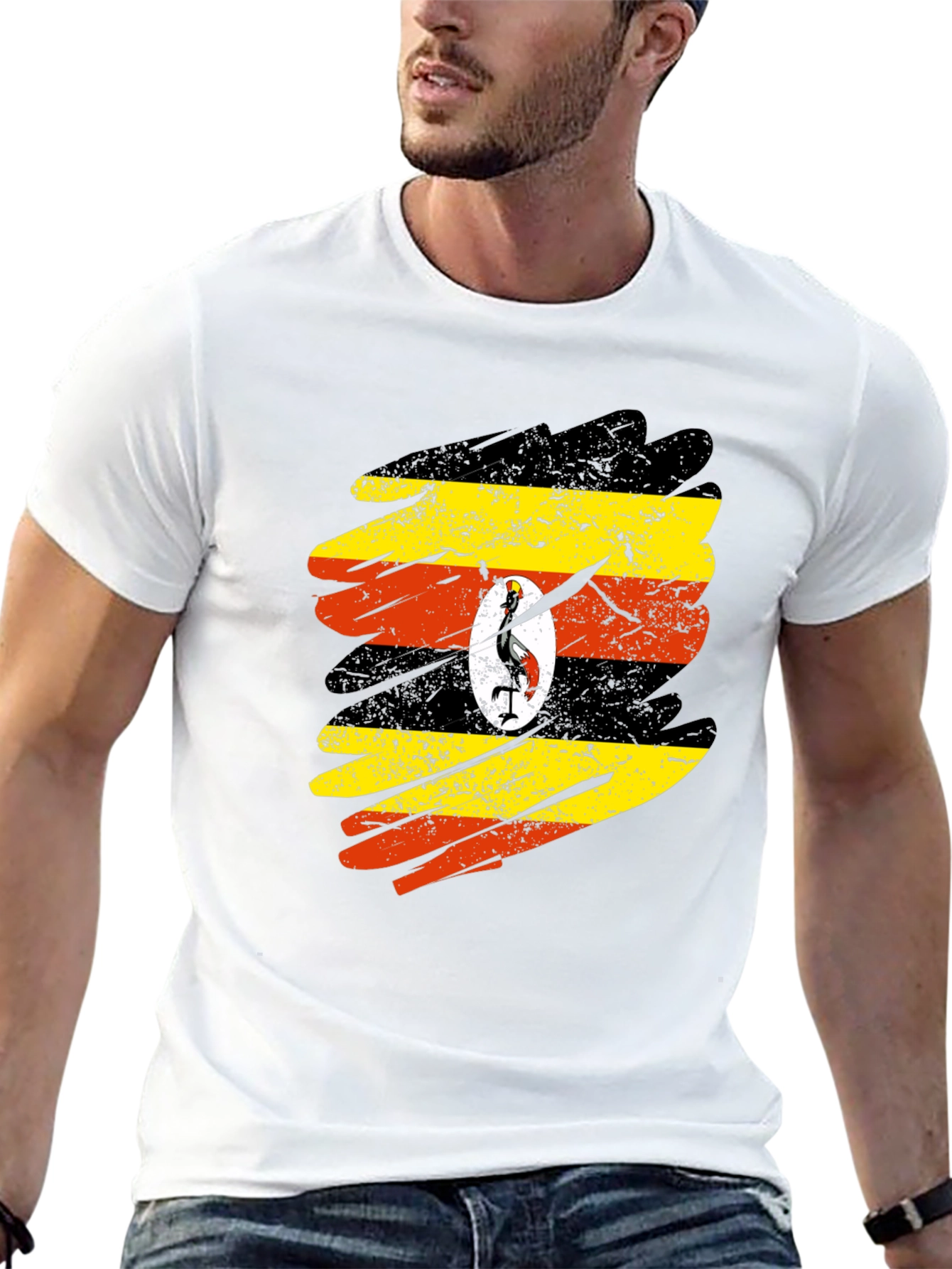 Uganda Flag Brushstroke T-Shirt