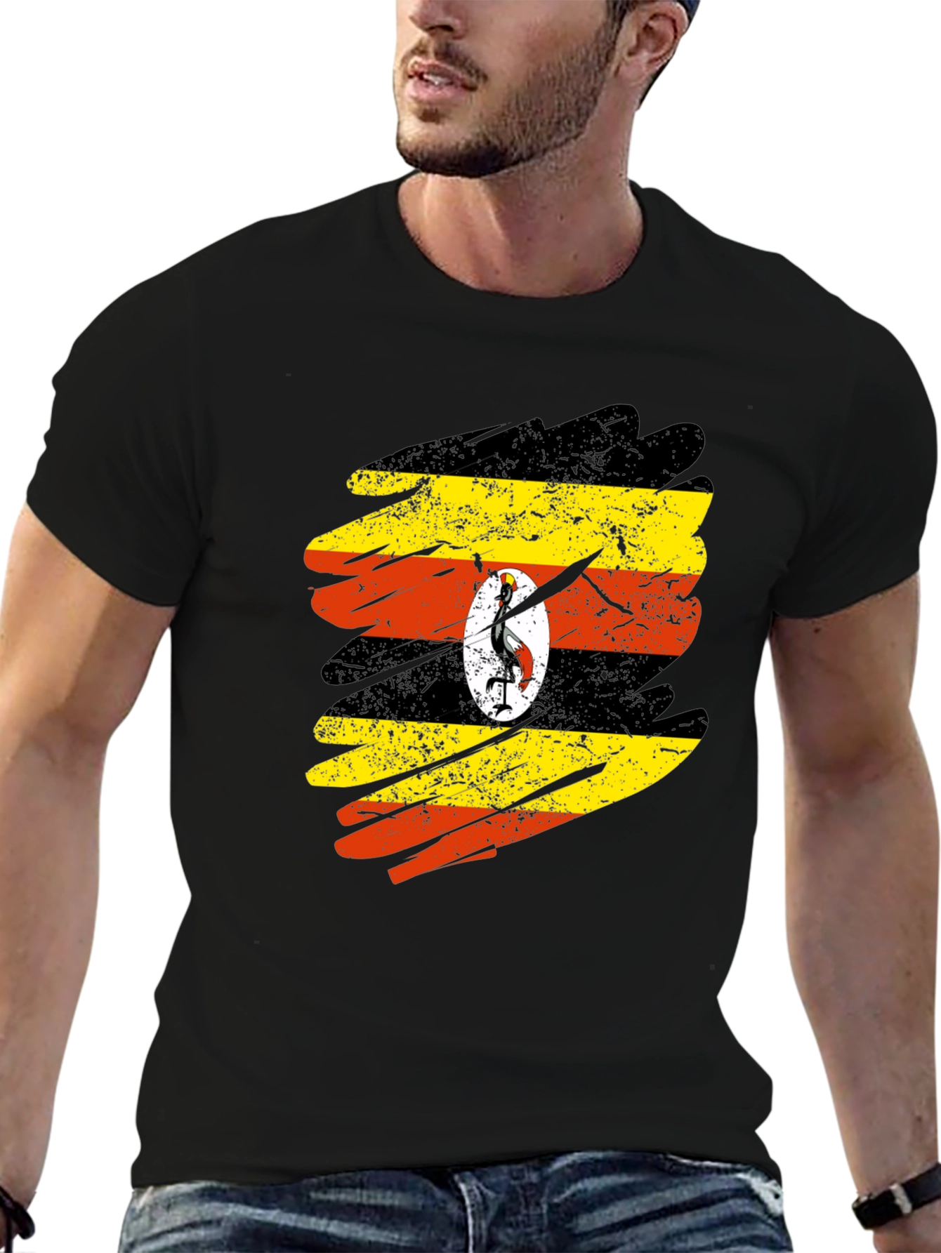 Uganda Flag Brushstroke T-Shirt