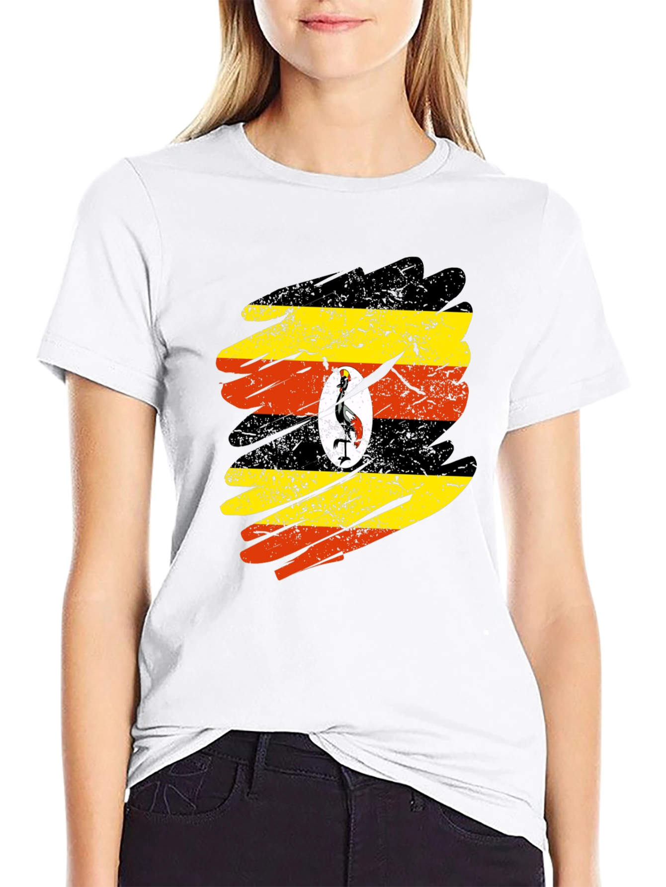 Uganda Flag Brushstroke T-Shirt